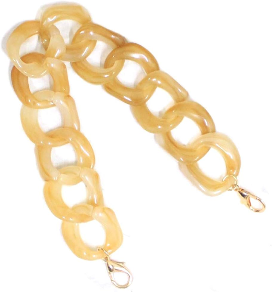 18 inch Oval Acrylic Chain and Clear Hand Bag Chain Set with Buckles