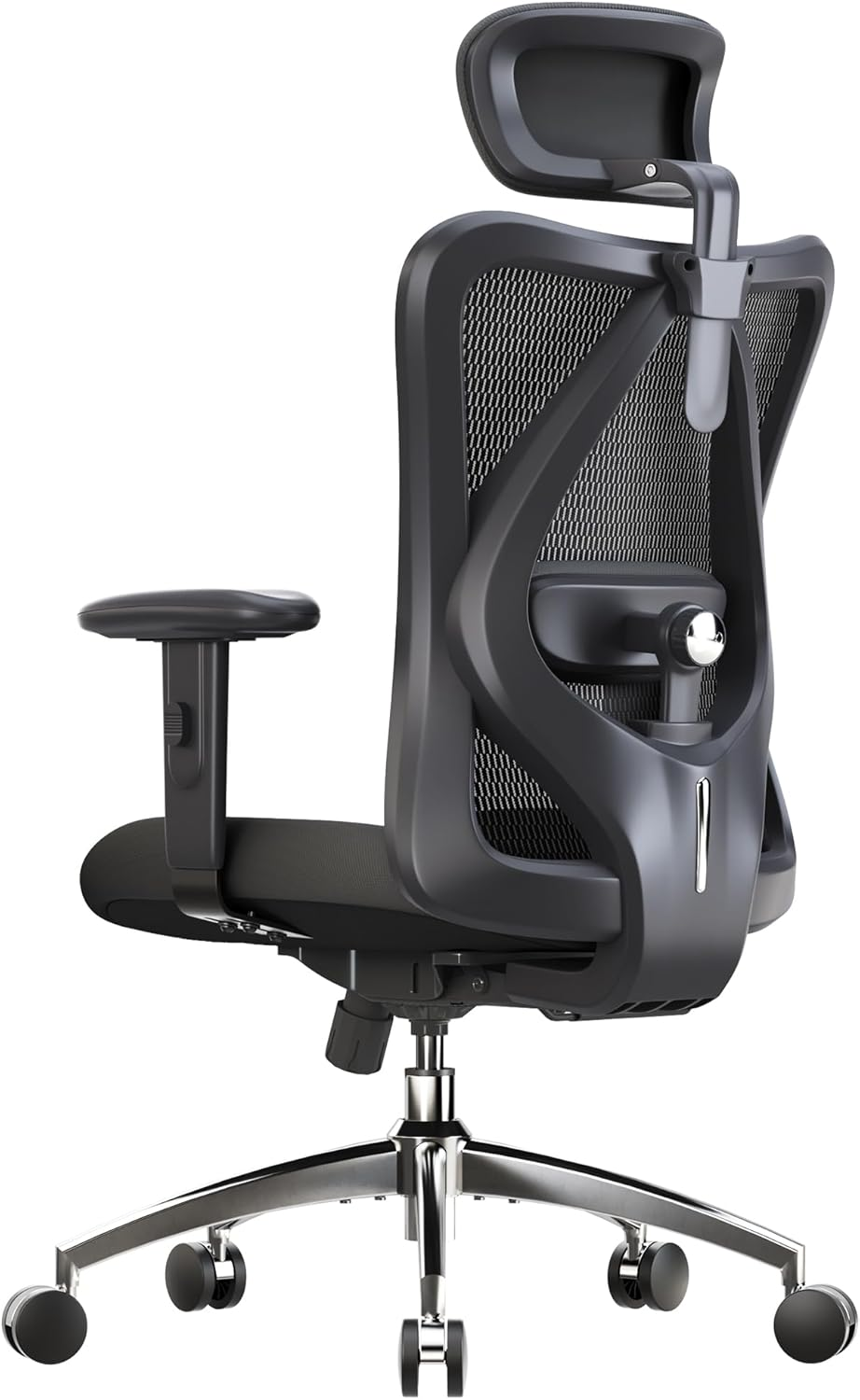 M18 Ergonomic Office Chair, High Back Mesh Desk Chair with Adjustable Headrest & Lumbar Support, 330Lbs Capacity Computer Chair with 2D Armrests & Wide Cushion, Tilt Lock, for Home Office-Black