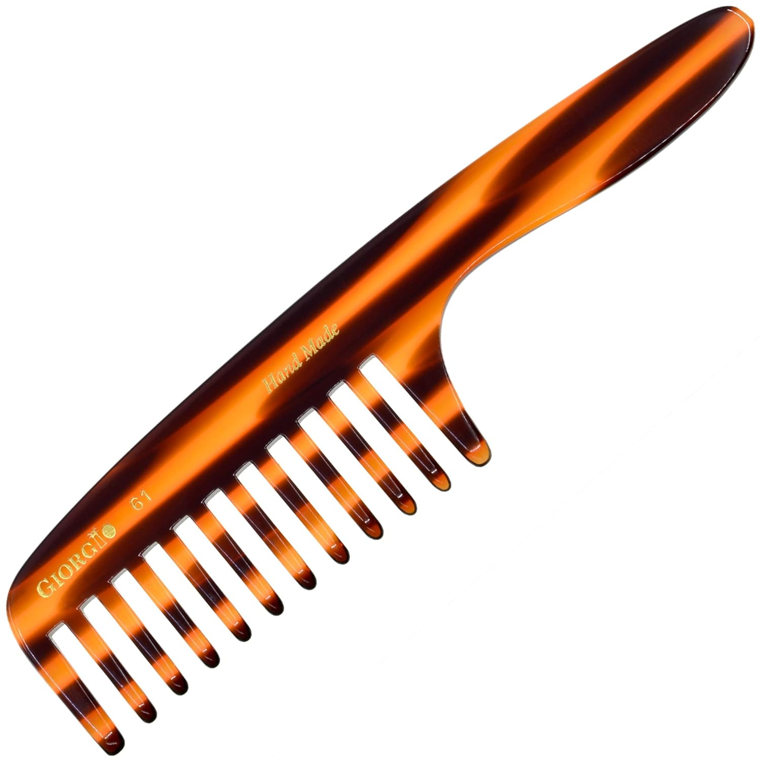 Giorgio G61 Extra Wide Tooth Detangler Comb - Large Teeth for Long, Thick