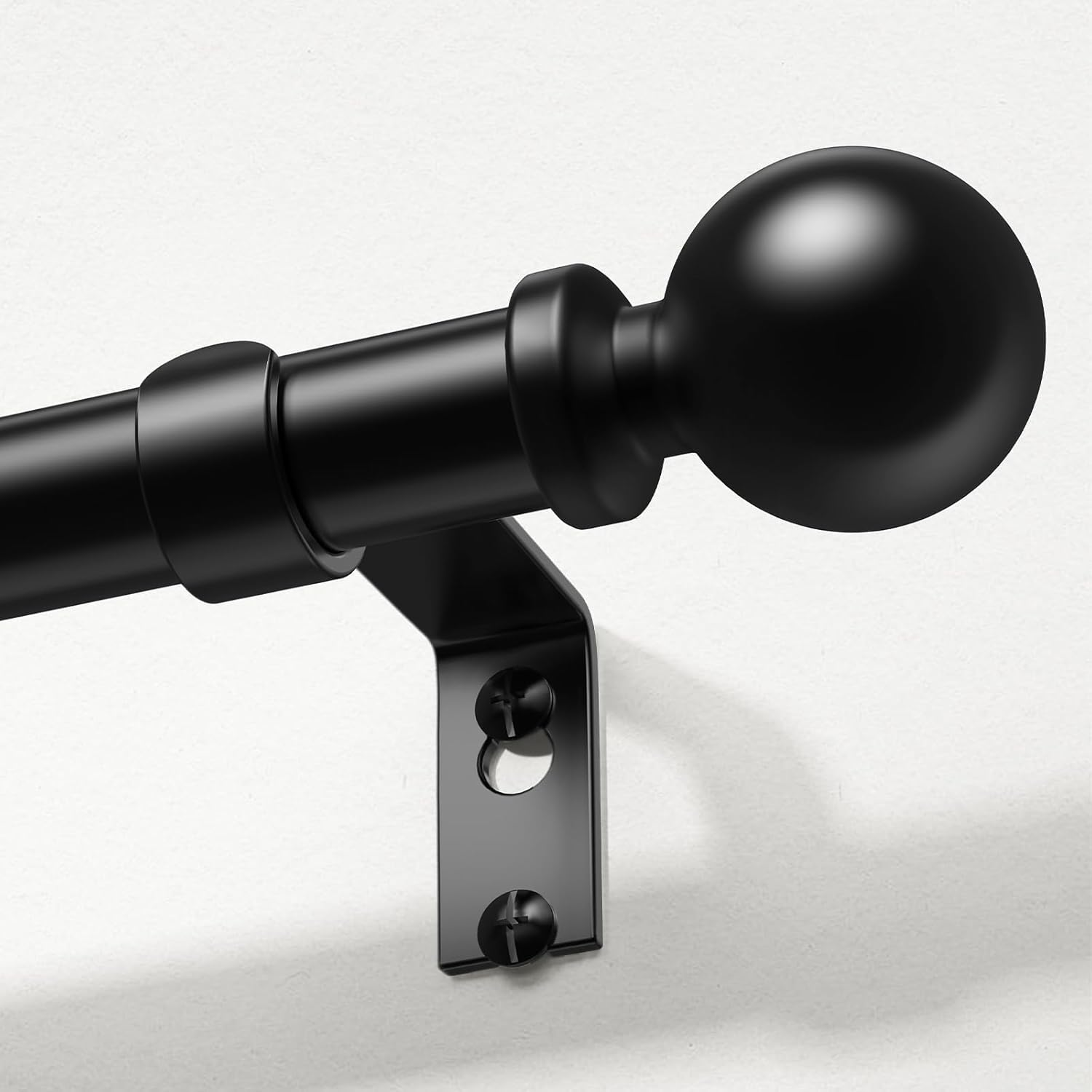 Black Curtain Rods for Windows 48 to 84 Inch, Adjustable Heavy Duty 1