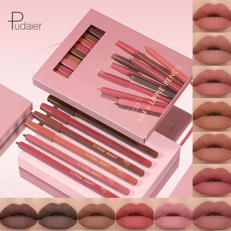 Custom Logo Wholesale Cosmetic Lip Liner Best Selling Long Lasting Waterproof Lip Liner Pencil Private Label Creamy Lipliner Set