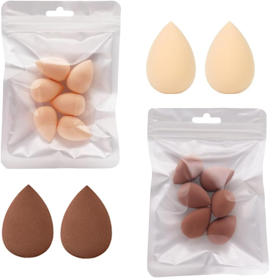 Mini Makeup Sponge Set, Soft Blender for Foundation, 12 PCS | Washable and Reusable | for Concealer, Highlighter, Eye Shadow | Dry or Wet Use | Travel-Friendly and Precision Tip
