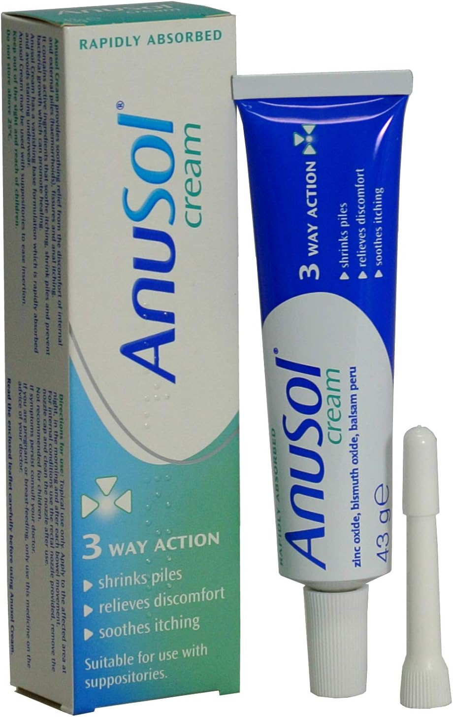 Anusol 43G SOY Cream - Whole Body Skin Moisturizer for All Skin Types, Damage Control & Pore Treatment, 1.51 Oz