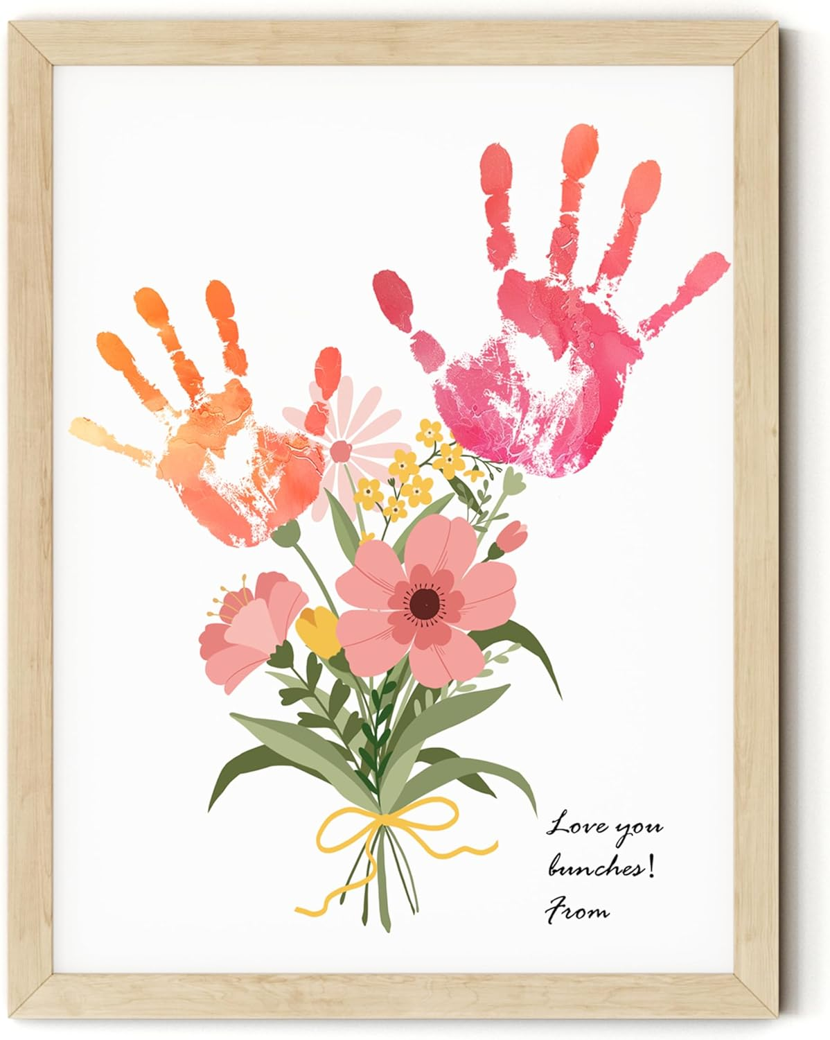 Twodays Flower Bouquet Handprint Art Craft DIY Kit, Unique Gifts for Mom from Daughter or Son for Mother'S Day Birthday Christmas, Gift for Grandma.(12