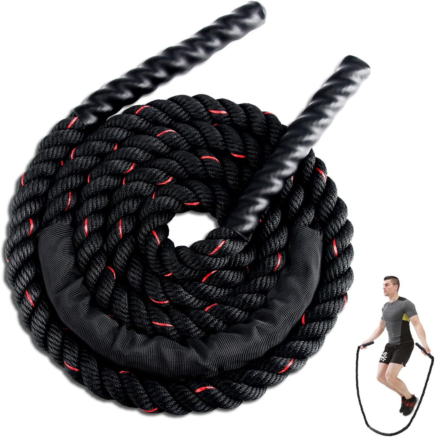 Jump Rope, Weighted Jump Rope for Men Women, 1.5Lb 2.8Lb Heavy Jumping Ropes for Fitness, Adult Skipping Rope for Home Gym Exercise, Improve Strength and Building Muscle Workout Equipment