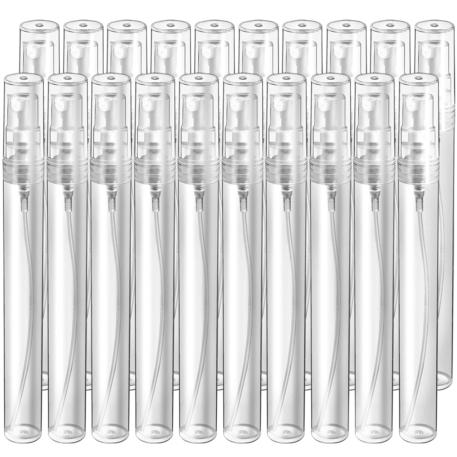 20 Pack Mini Spray Bottle 10ml Empty Perfume Atomizer Plastic Travel Fine Mist