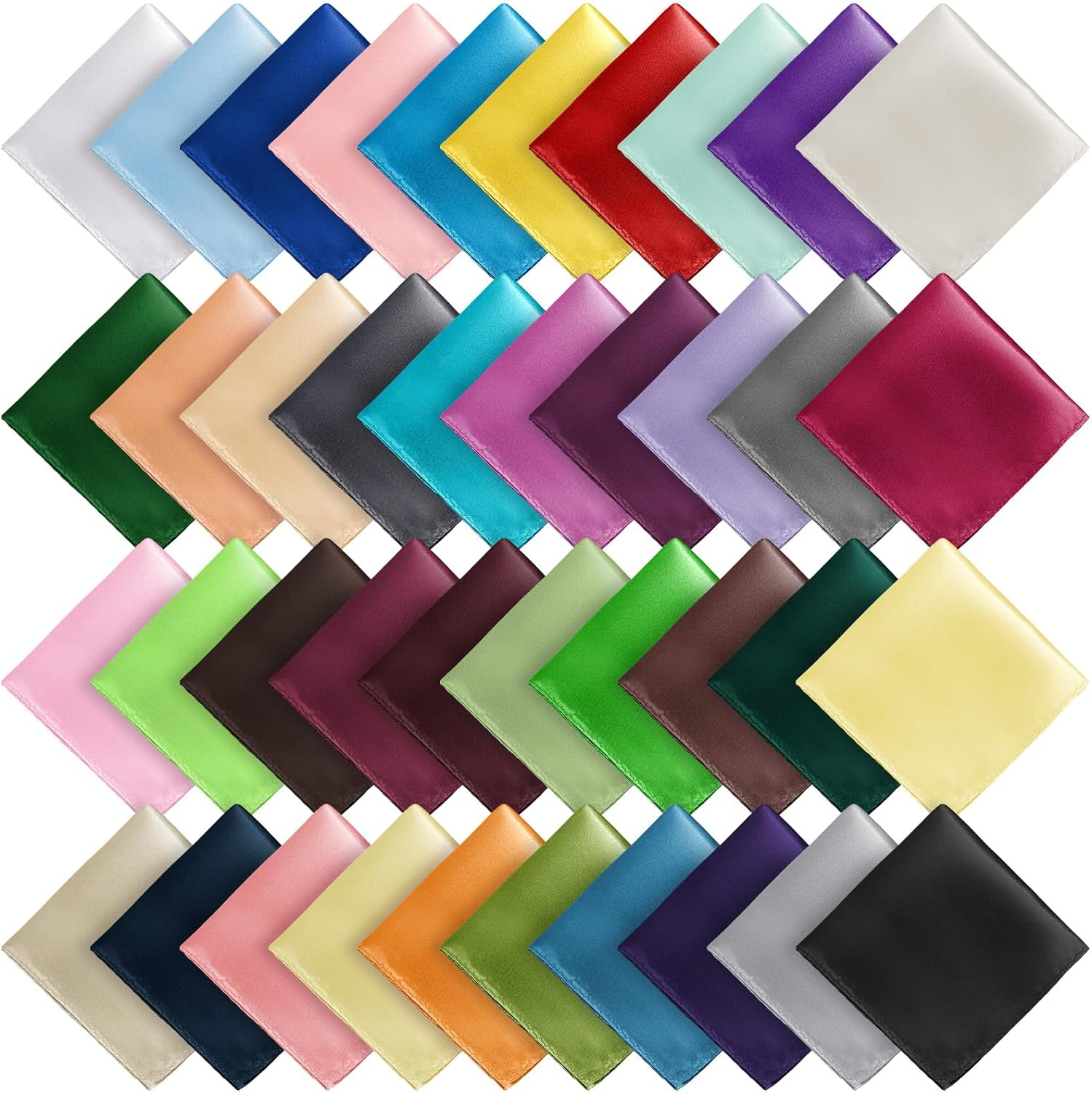 40 Pcs Pocket Squares for Men Assorted Solid Color Handkerchief Suit Pocket Handkerchief Soft Square Handy