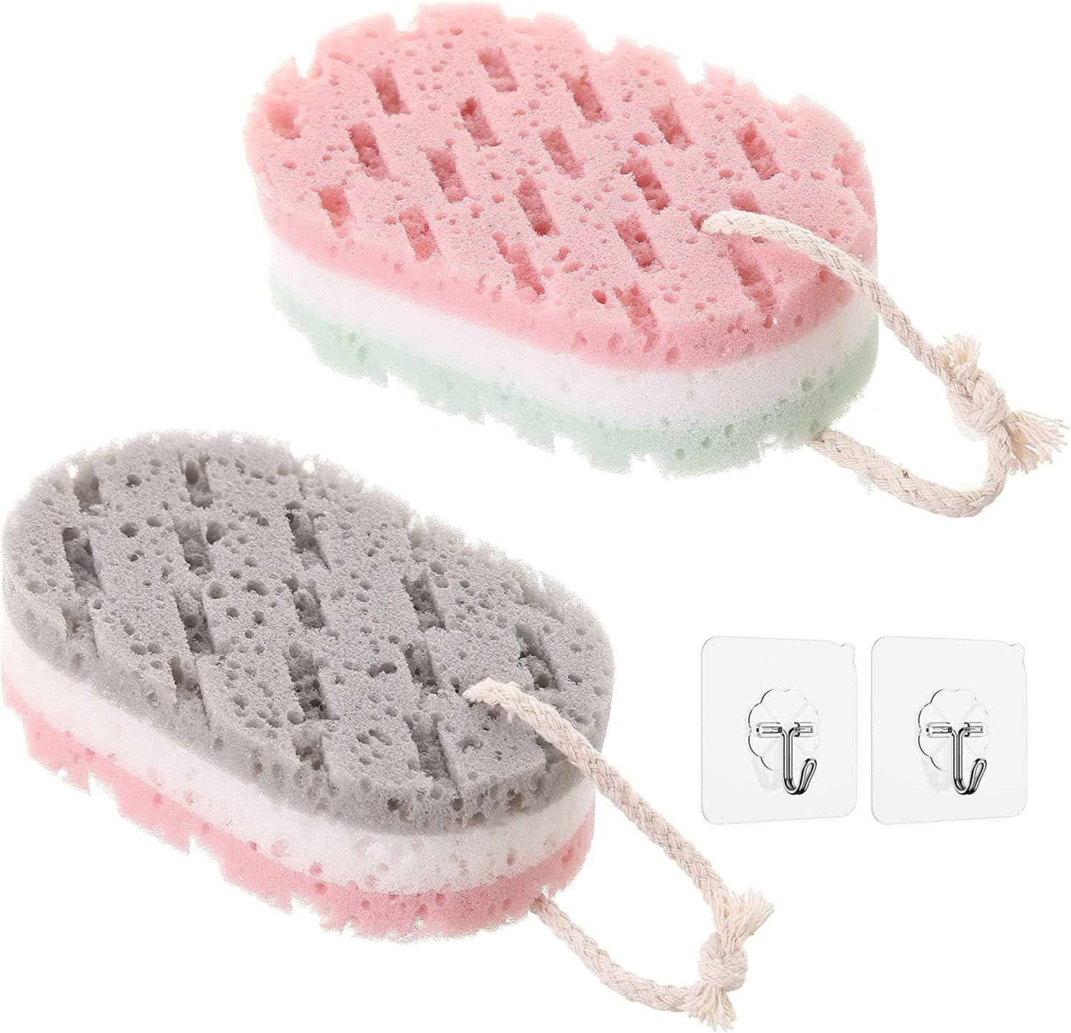 Body Sponge for Shower 2 Pieces Large Shower Sponge Exfoliating Shower Sponge