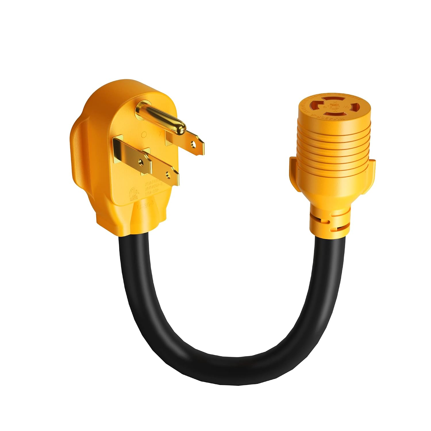 NEMA 14-50P to L14-30R Generator Transfer Switch Adapter Cord ETL Listed, 240V/120V Generator to House 50 Amp Male to 30 Amp Female Twist Lock 4 Prong Generator Plug Adaptor for Power Backup