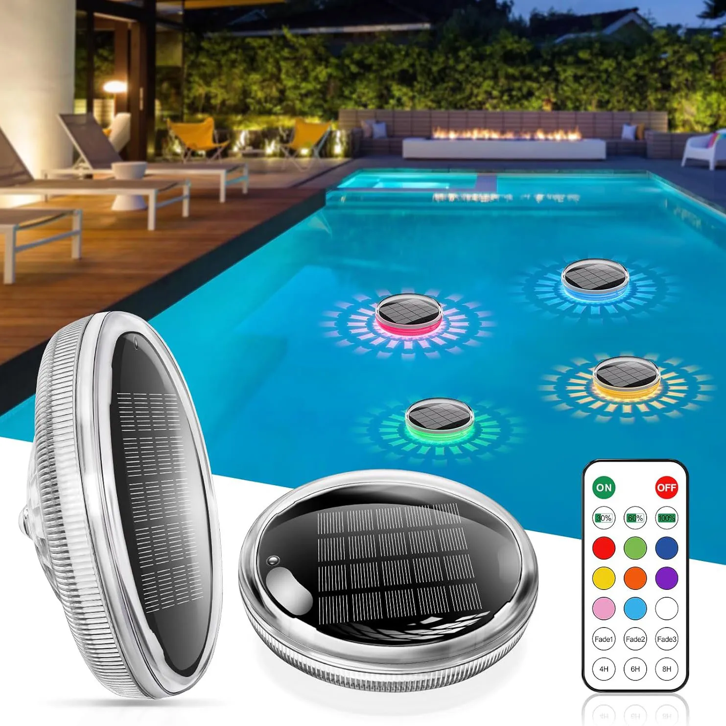 Solar Floating Pool Lights – RGB Color-Changing, Waterproof & Remote-Controlled