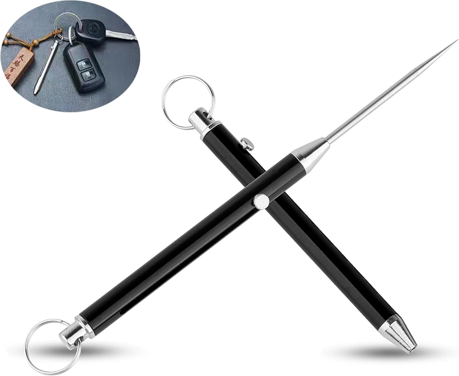 2 Pieces Portable Titanium Toothpicks Telescopic Keychain Toothpicks Metal Po... - Picture 10 of 16