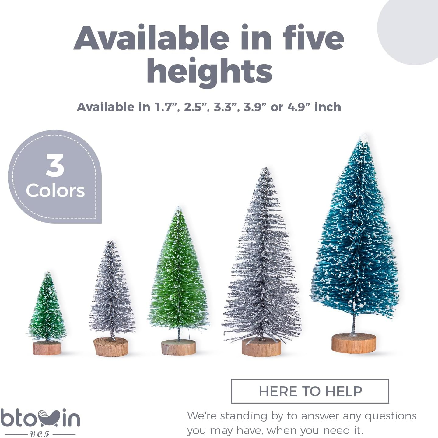30 Pcs Mini Christmas Trees, Btowin VCF 3 Color Artificial Snow Frost Trees S... - Picture 5 of 13