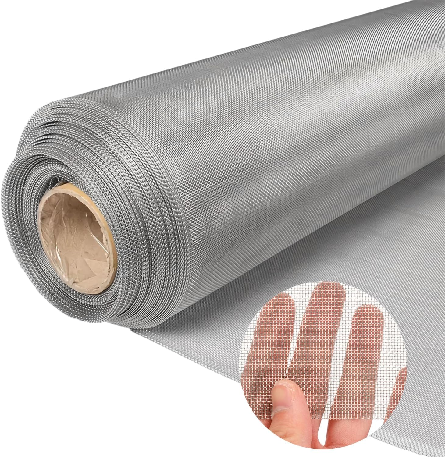 MYOYAY 304 Stainless Steel Screen Mesh 39.4 Inch X 98.4 Feet Window Screen Roll Replacement Mesh Rolls for Window Door Porch Patio Sliding Door Screening