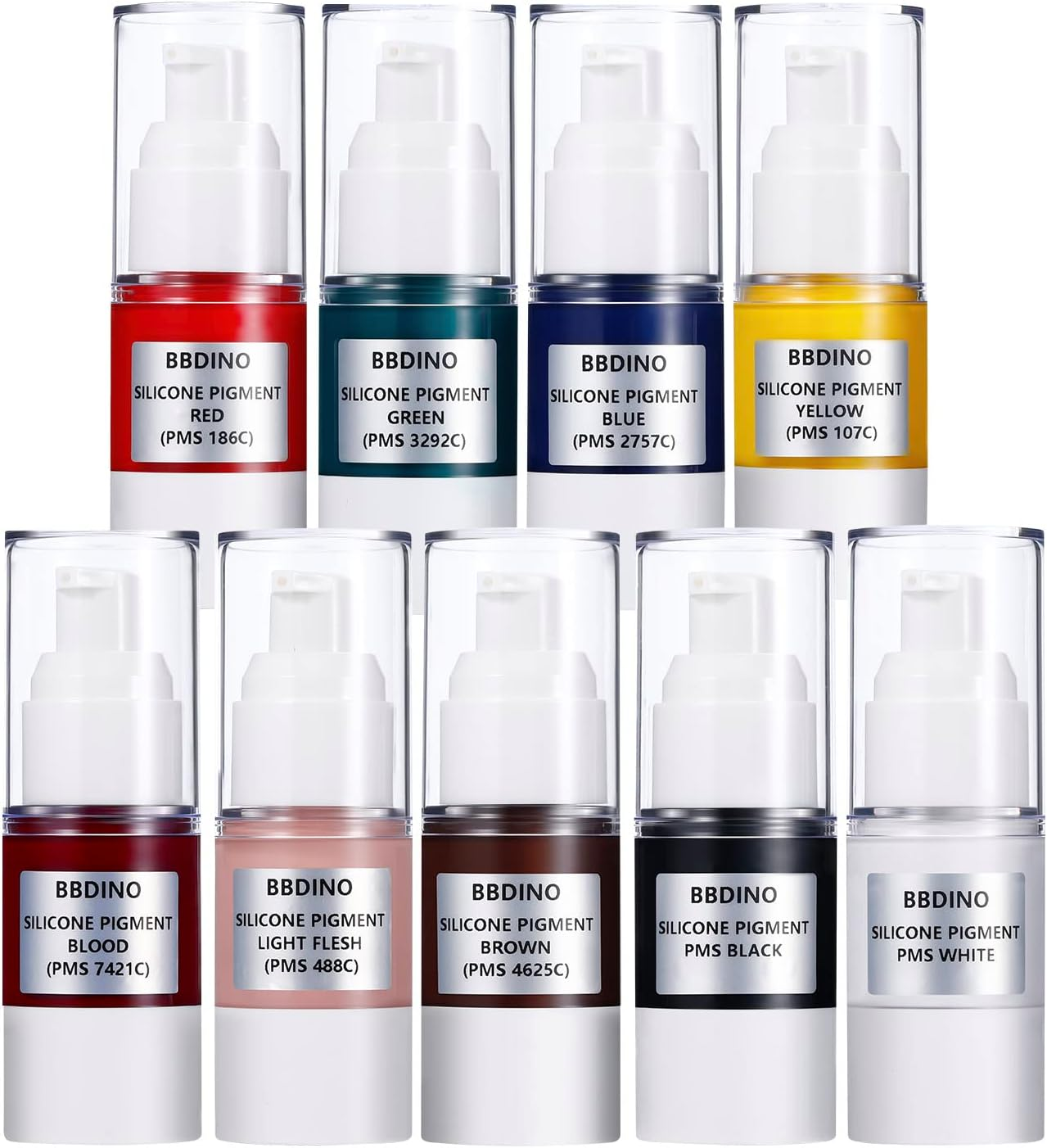 Silicone Pigments, Liquid Silicone Pigments Set of 9 Colors, Real High Concentrated Liquid Silicone Dye for Silicone Mold Making, Each Color 0.5 Oz/ 15 Ml