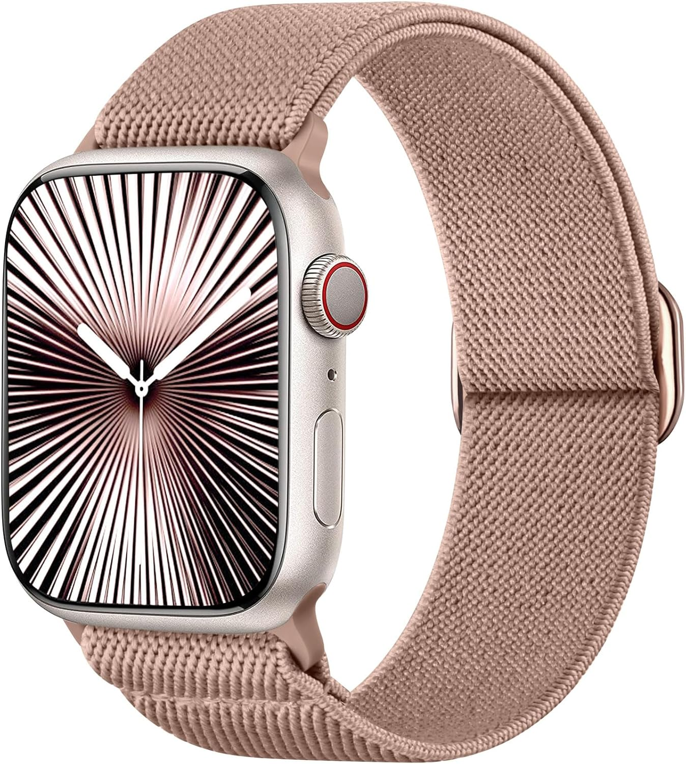 Stretchy Straps for Apple Watch 44Mm 45Mm 46Mm 49Mm 42Mm, Sports Ankle Arm Strap for Iwatch Series 11 10 9 8 7 6 5 4, SE 3 2 1 Ultra, Stylish Elastic Nylon Loop Bands for Women, Pink