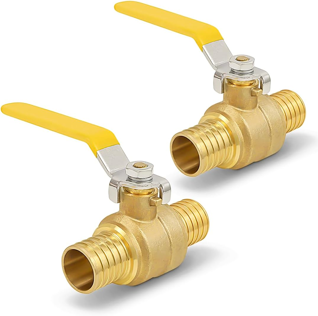 Midline 800Q034-4 1/2" Brass Full Port PEX Barb Ball Valve Water Shut Off
