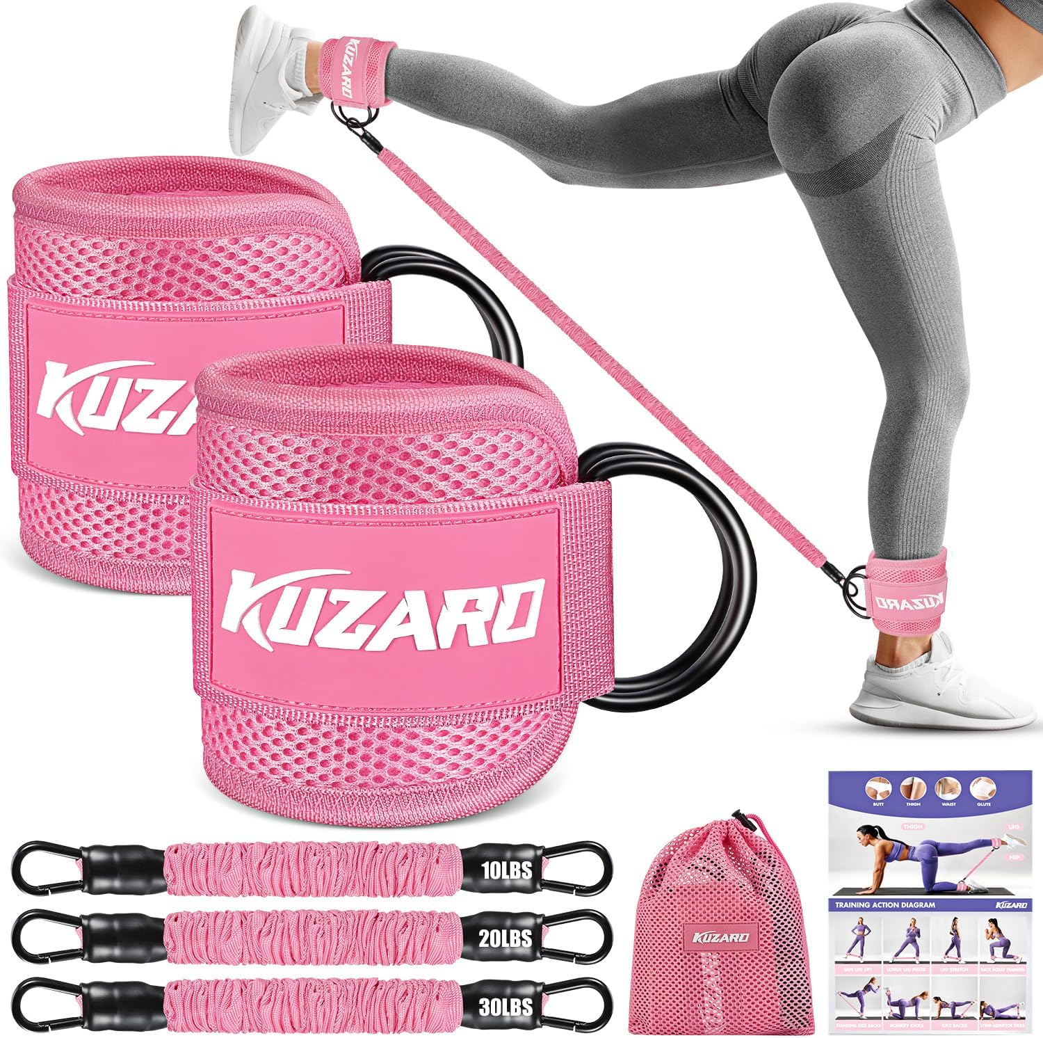 Ankle Resistance Bands with Cuffs for Leg
