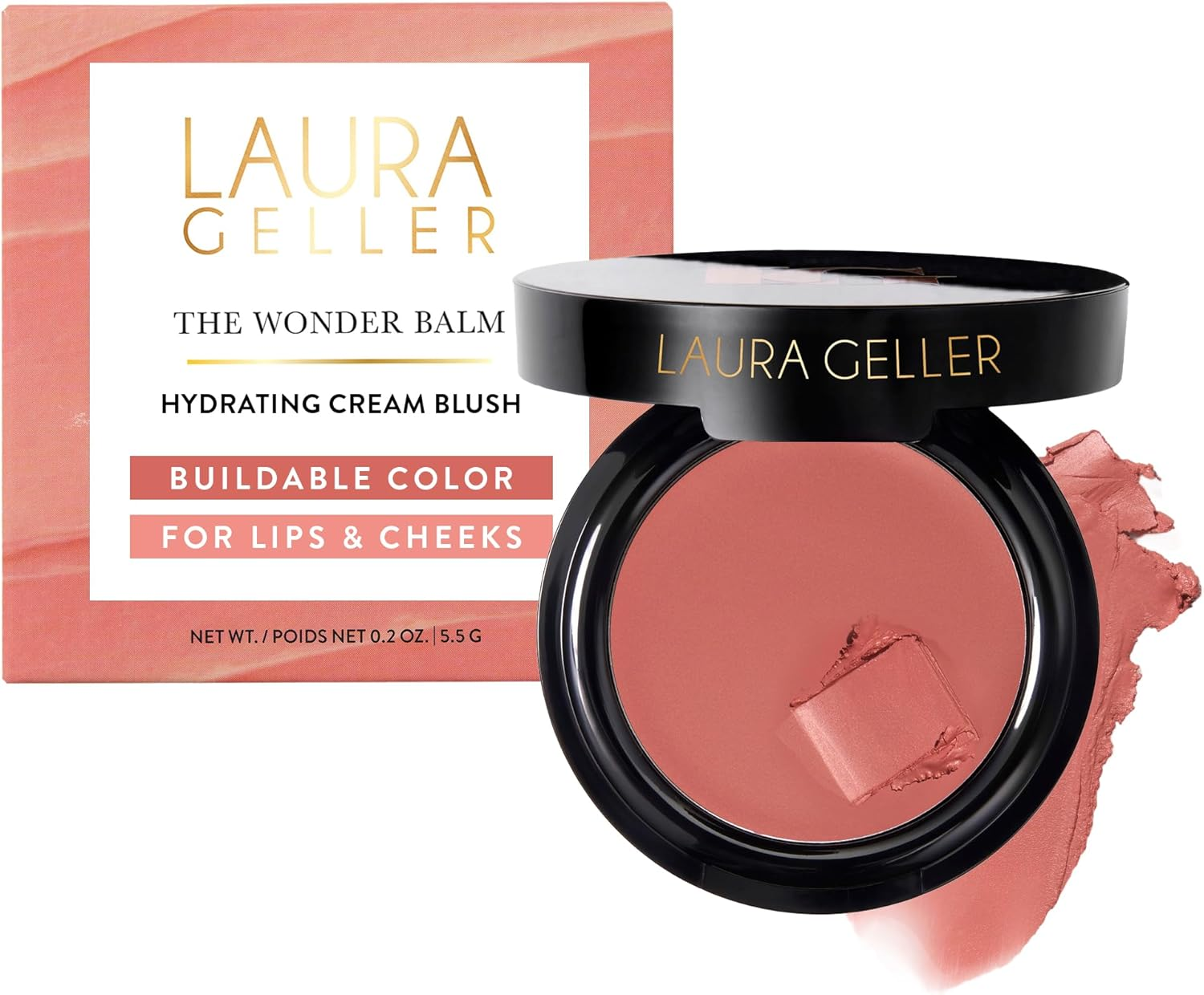 LAURA GELLER NEW YORK the Wonder Balm Blush Complexion Enhancer - Hydrating Weightless Subtle Hint of Color + Glow for Mature Skin - Vegan Squalane - Apply to Cheeks & Lips (02 Pinch-Me Pink)