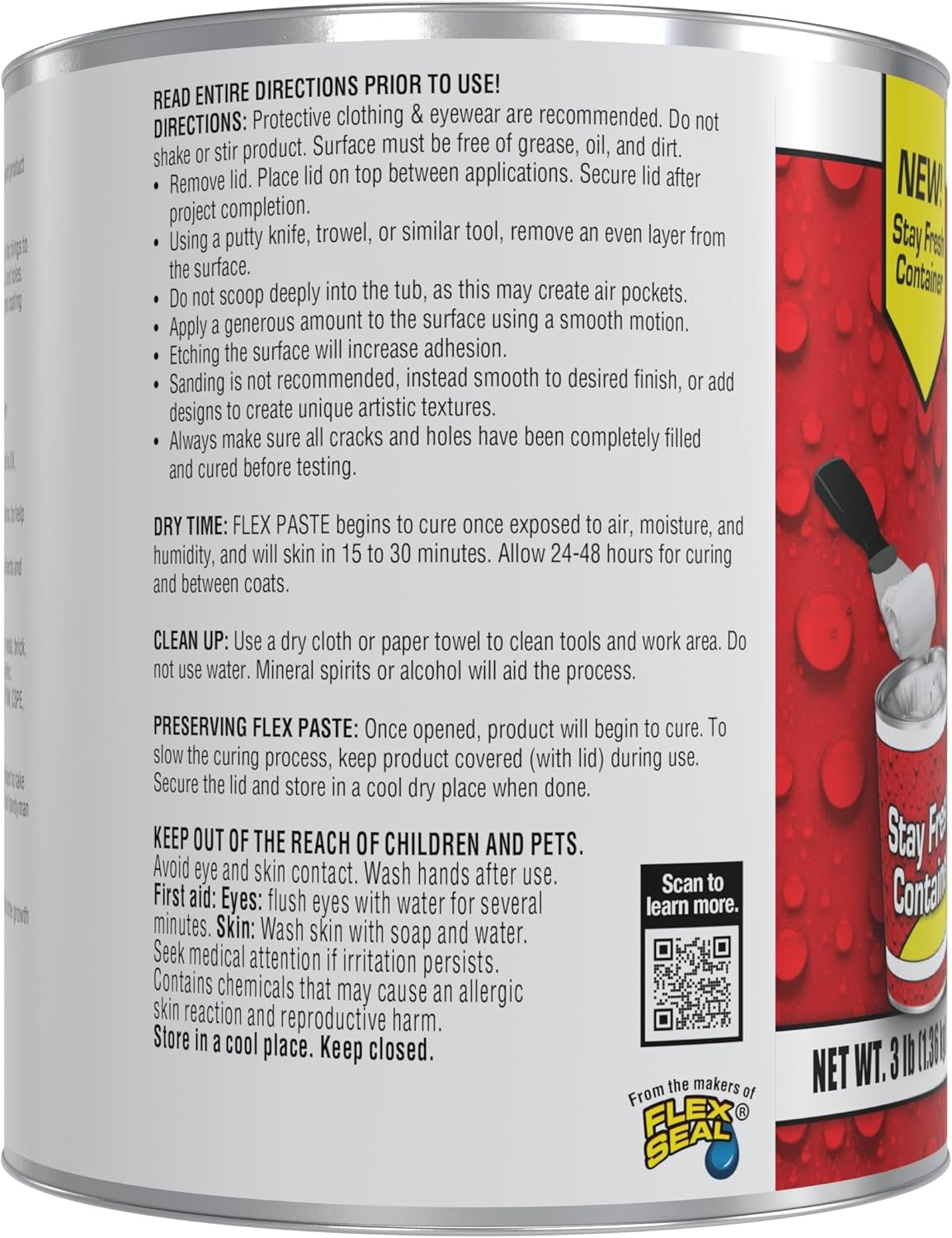 Flex Paste Super Thick Waterproof Rubberized Paste 1.36 Kg, White - Picture 3 of 14