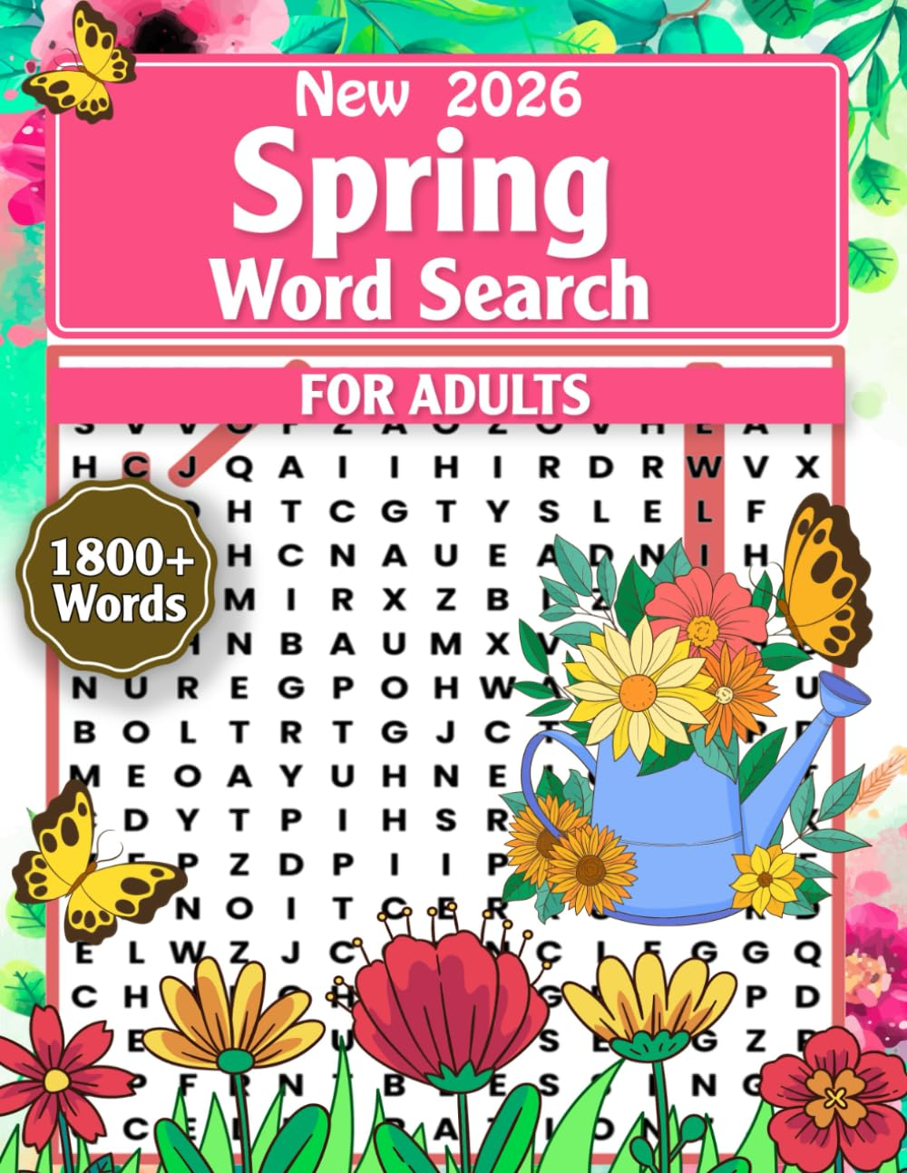 New 2026 Spring Word Search For Adults: Large Print 88 Seasonal-Themed Word Search Puzzles for Adults & Seniors, Spring Activity Book With Solutions.
