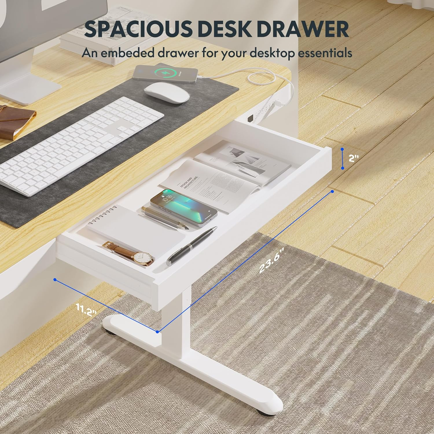 FLEXISPOT EW8 Comhar Electric Standing Desk with Drawers Charging USB A to C ... - Picture 7 of 15