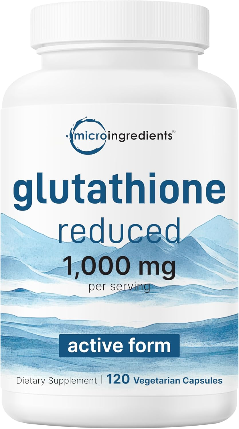 Glutathione 1,000Mg, 120 Veggie Capsules | Extra Strength Reduced Glutathione + Active Antioxidant Form | Liver Health & Immune Support Supplement | Non-Gmo, Gluten Free, Vegan