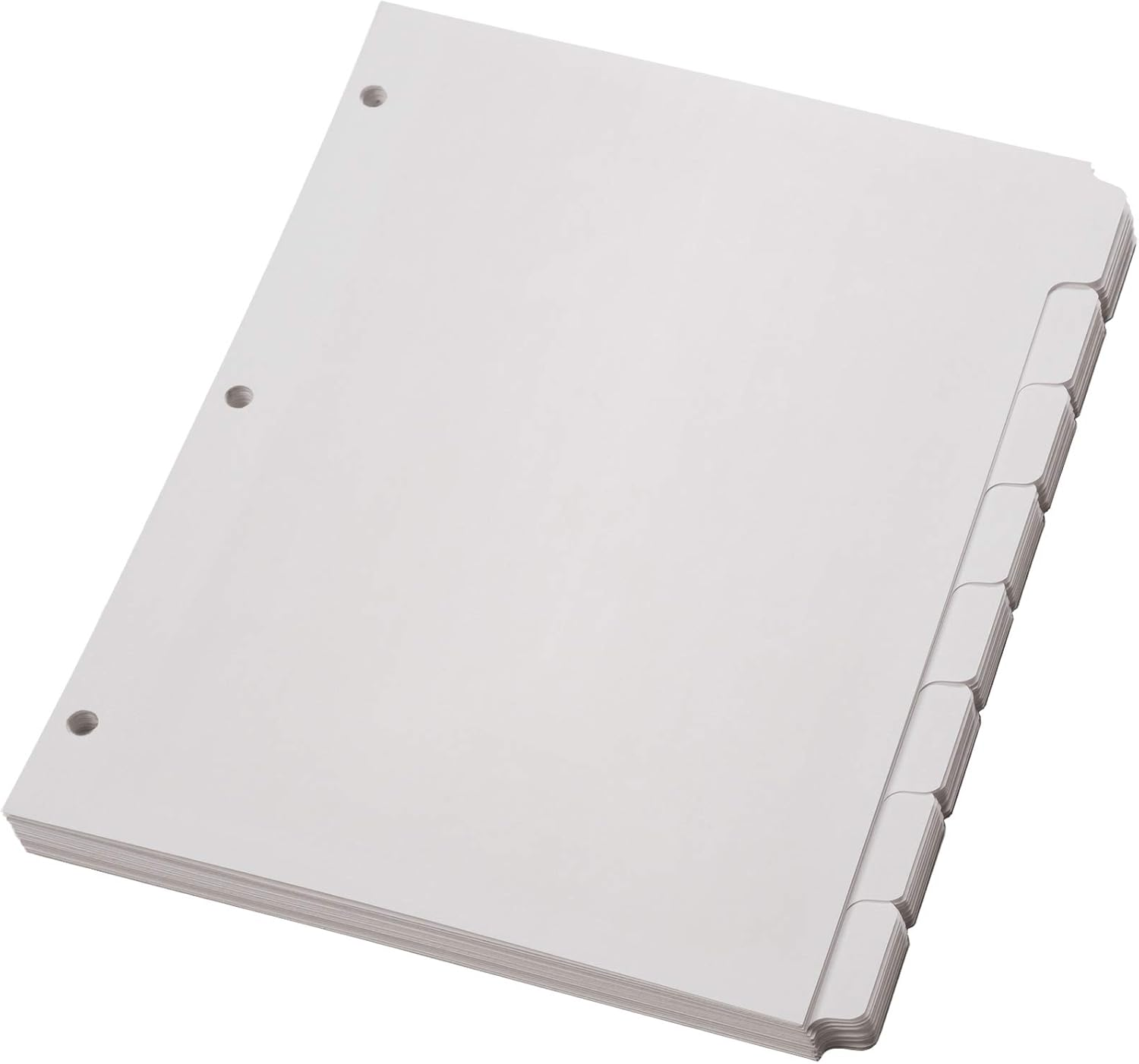 Binder Dividers for 3 Ring Binders, 10 Pack, 8-Tab Dividers, Write on Tabs, White Paper, 80 Total