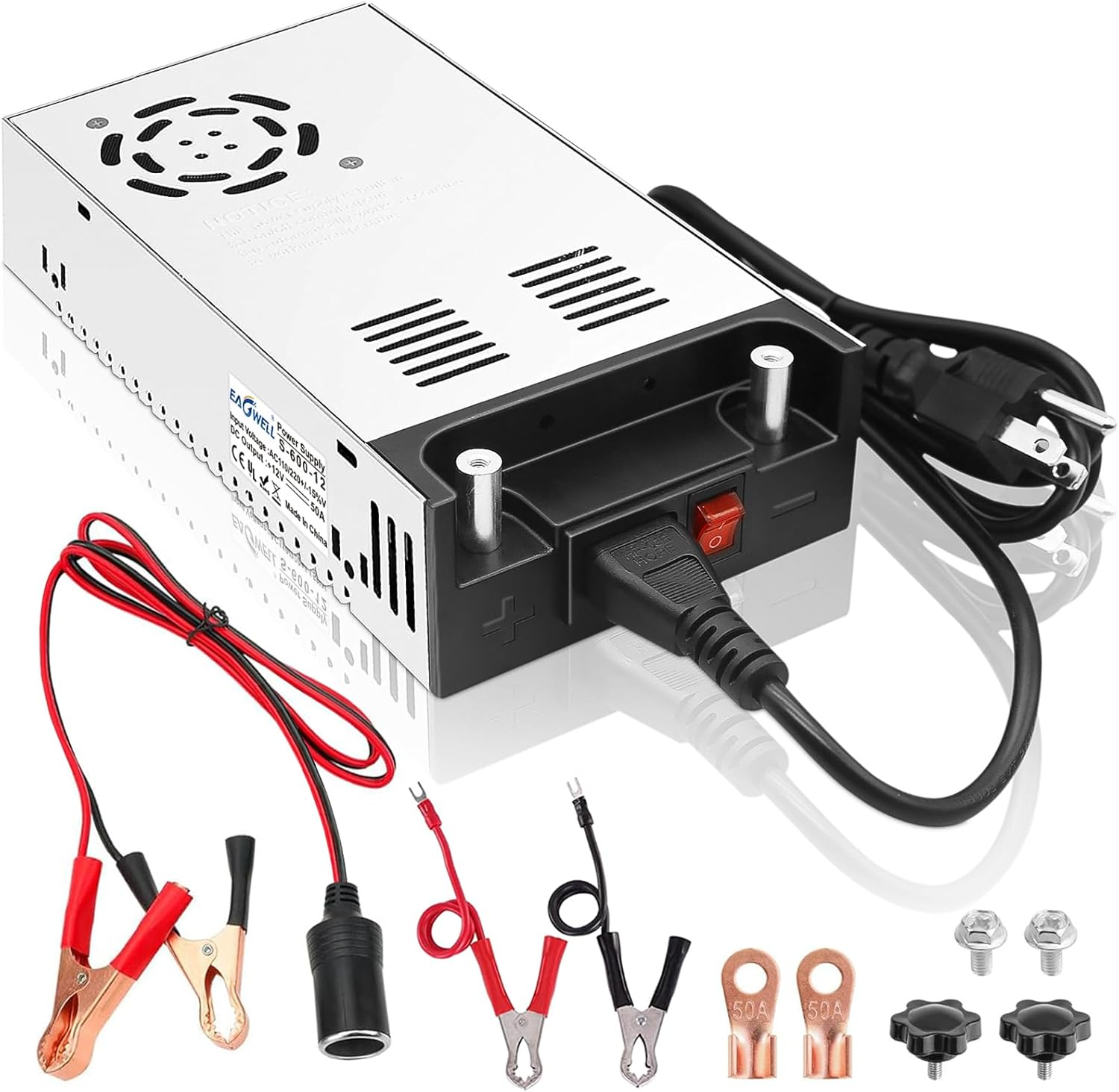 AC to DC Converter 12V Power Supply: Universal SMPS 120V AC to 12V 50A 600W DC Converter Power Supply Transformer Driver Adapter for Rv,Pump,Led Strip, LCD Monitor