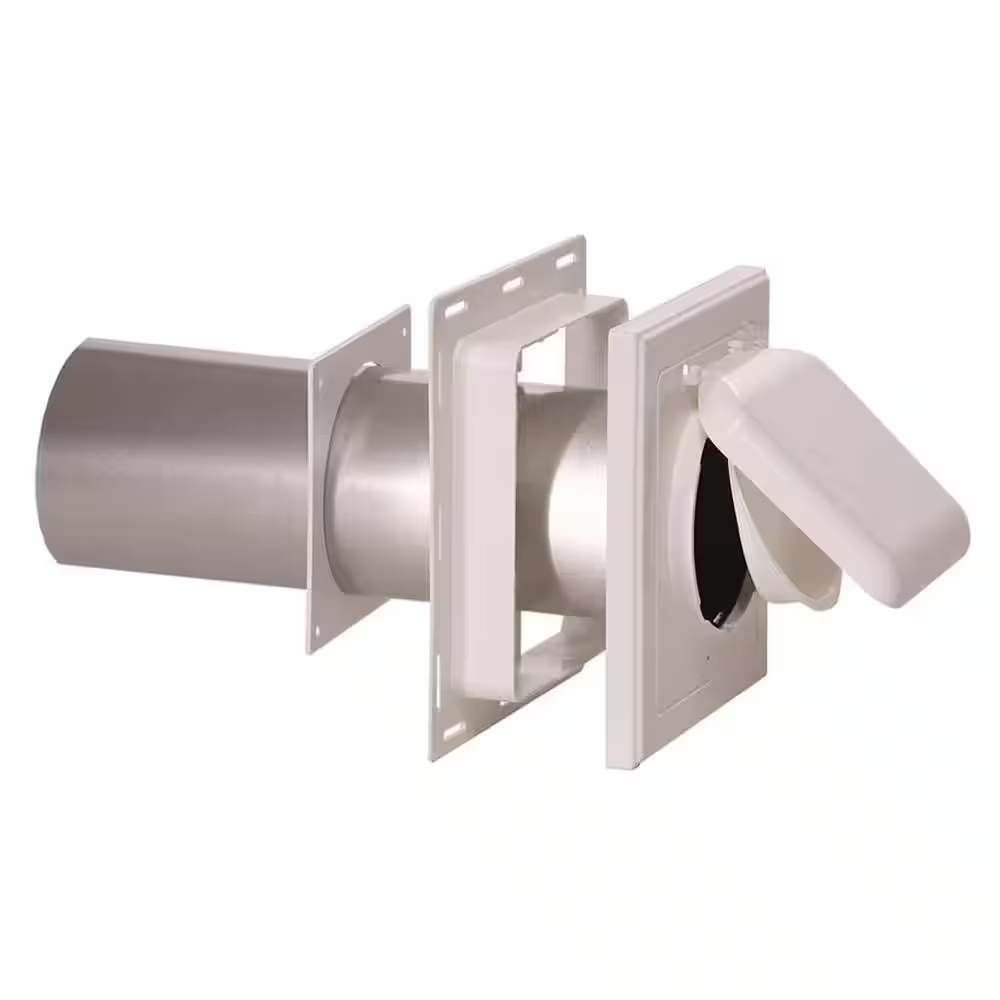 4 In. J Block or Wide-Mount Dual Door Wall Vent in White