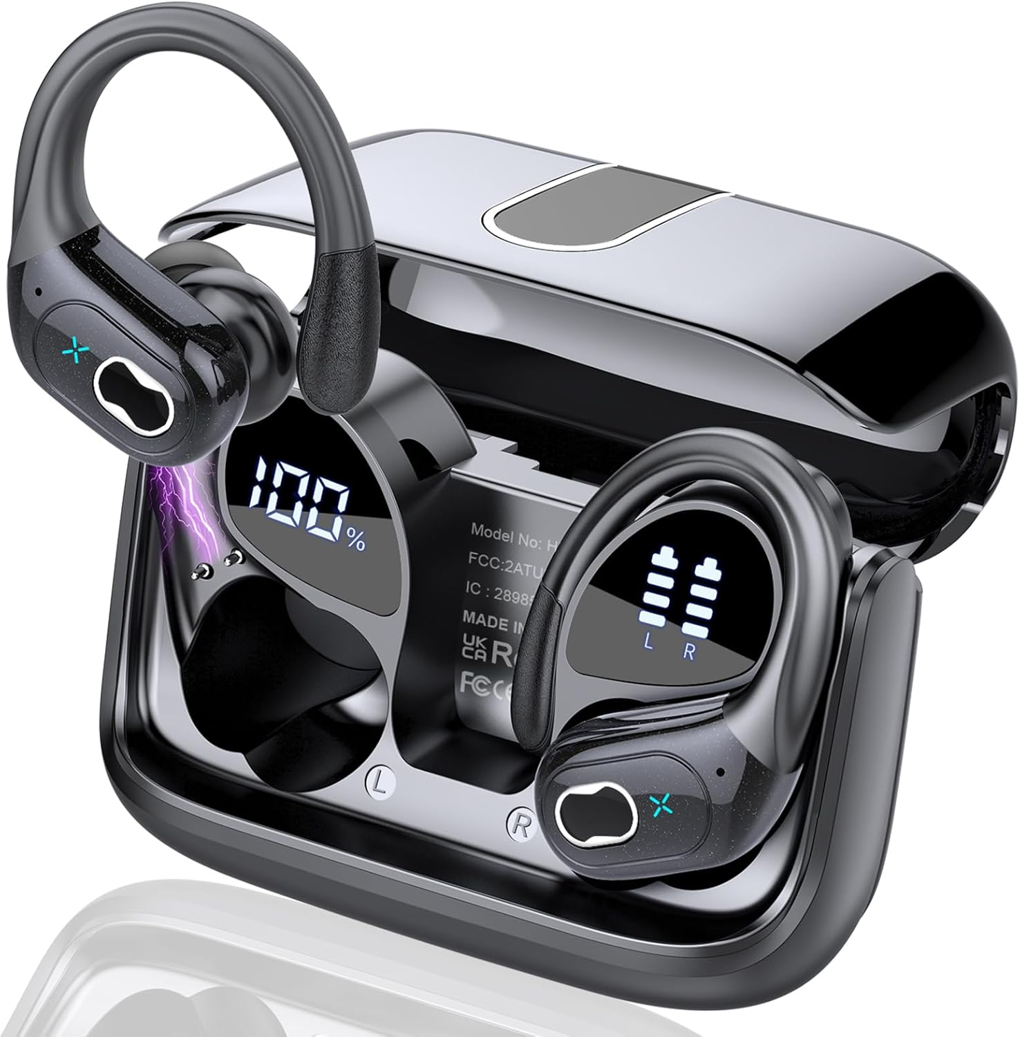 Audifonos Inalambricos Bluetooth 75h Ganchos Deportivos IPX7 ENC Bajos Running