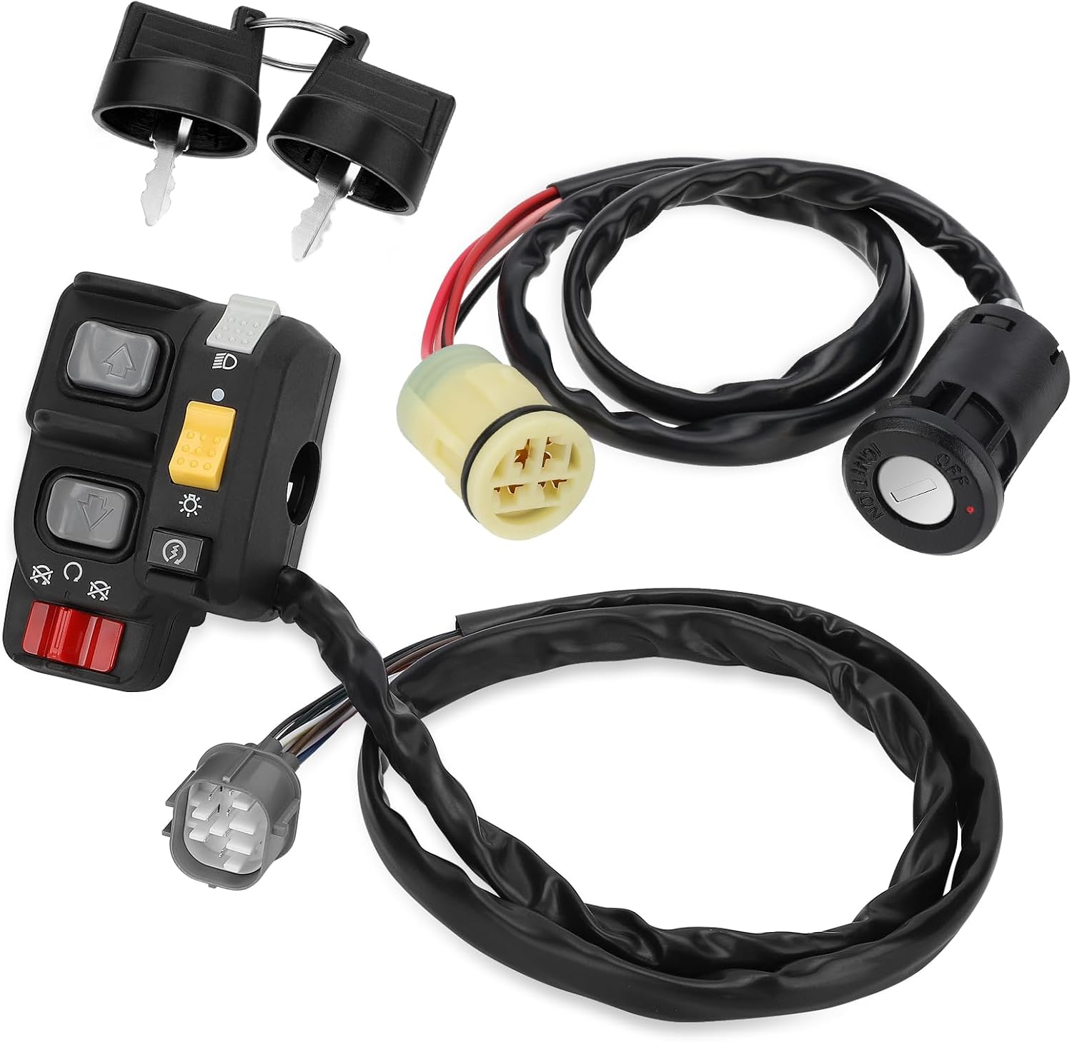 Handlebar & Key Switch for Honda Rancher 350 ES 2000-2005 Rancher 400 2004-2007 Rubicon 500 Foreman 500 ES 2001-2006 Rincon 650 680 2003-2007 Electric Shift 35200-HN7-003 35020-HN5-A10 35100-HN5-670