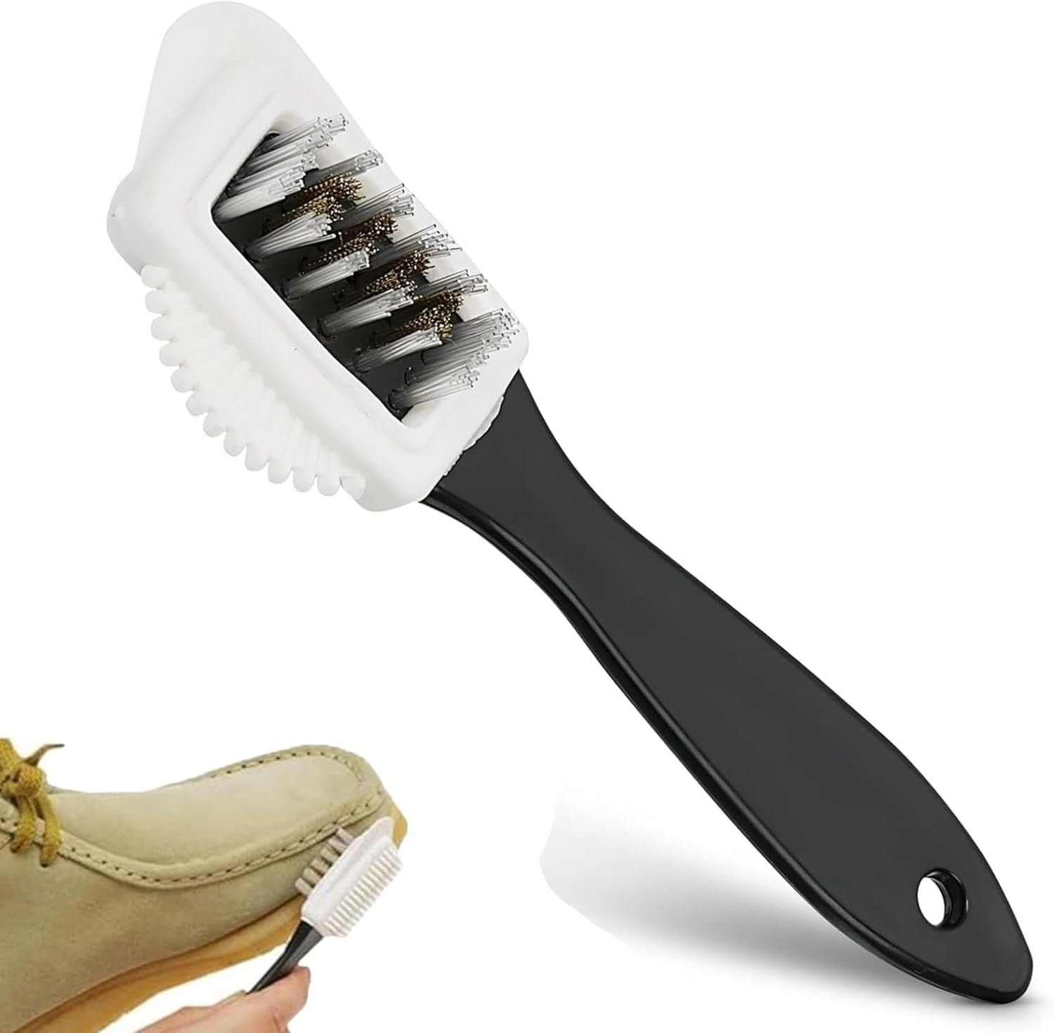 4-Sided Suede & Nubuck Cleaning Brush - Multi-Function Leather Shoe Boot Cleaner, Restores Suede Texture for Footwear & Bags