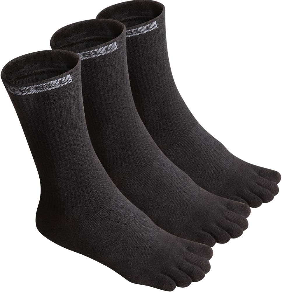 Toe Socks Cotton Athletic Running Five Finger Socks 3 Pairs,Size 7-11