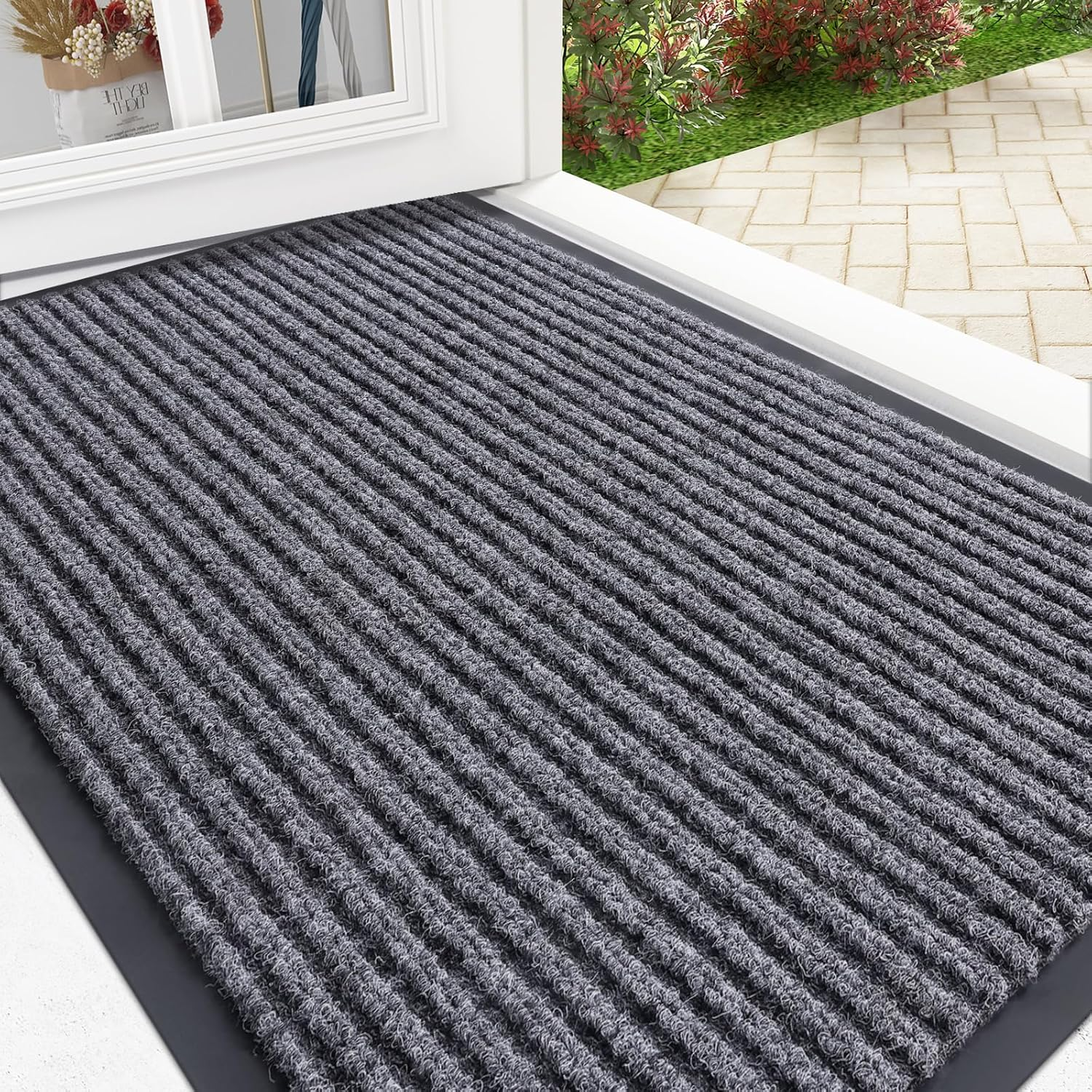Front Door Mat Indoor Outdoor Entrance Waterproof Heavy Duty Doormat Fade