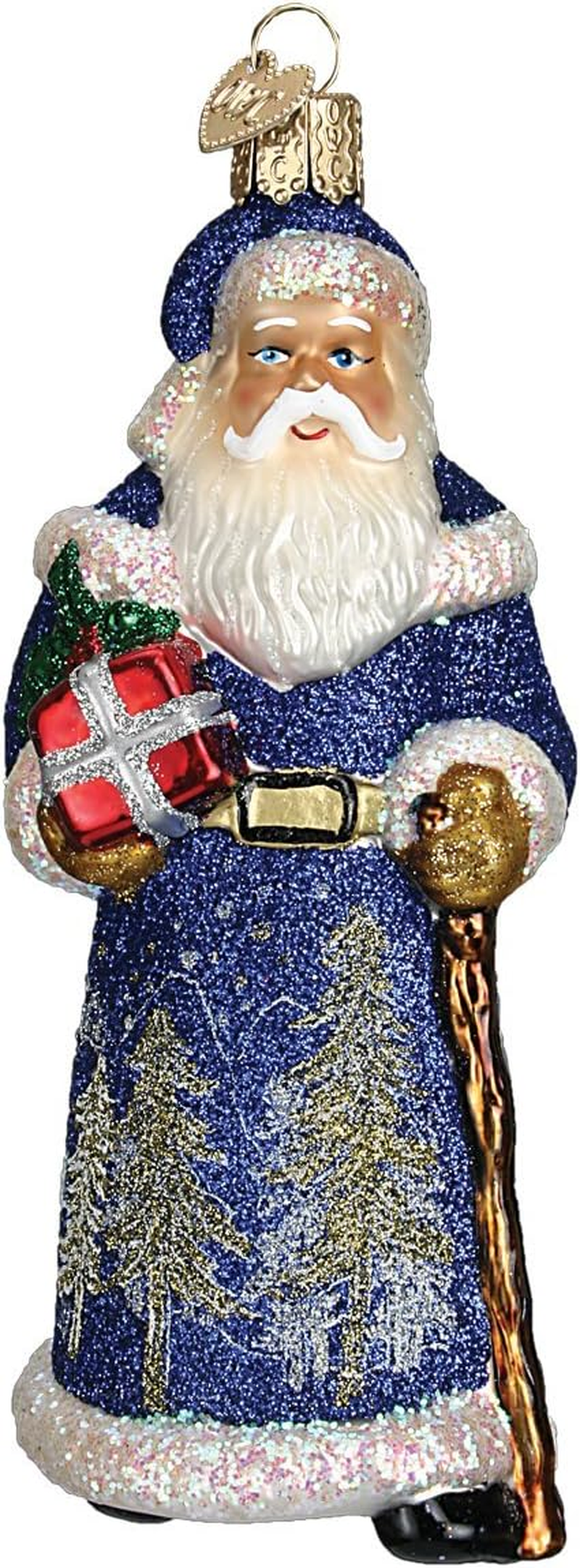 Ornaments Midgnight Santa Glass Blown Ornaments for Christmas Tree