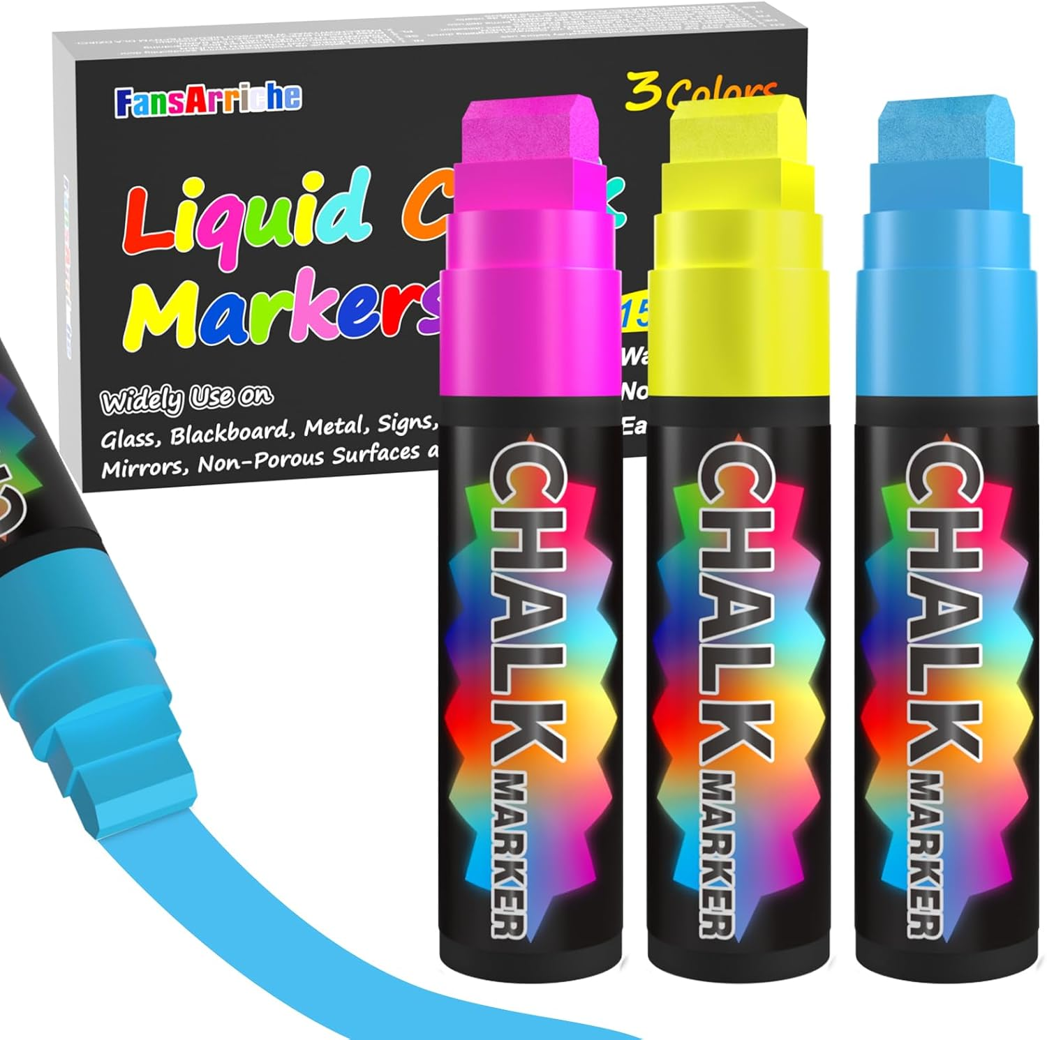 Car Window Markers for Auto Glass Washable - Liquid Window Chalk Markers Pen