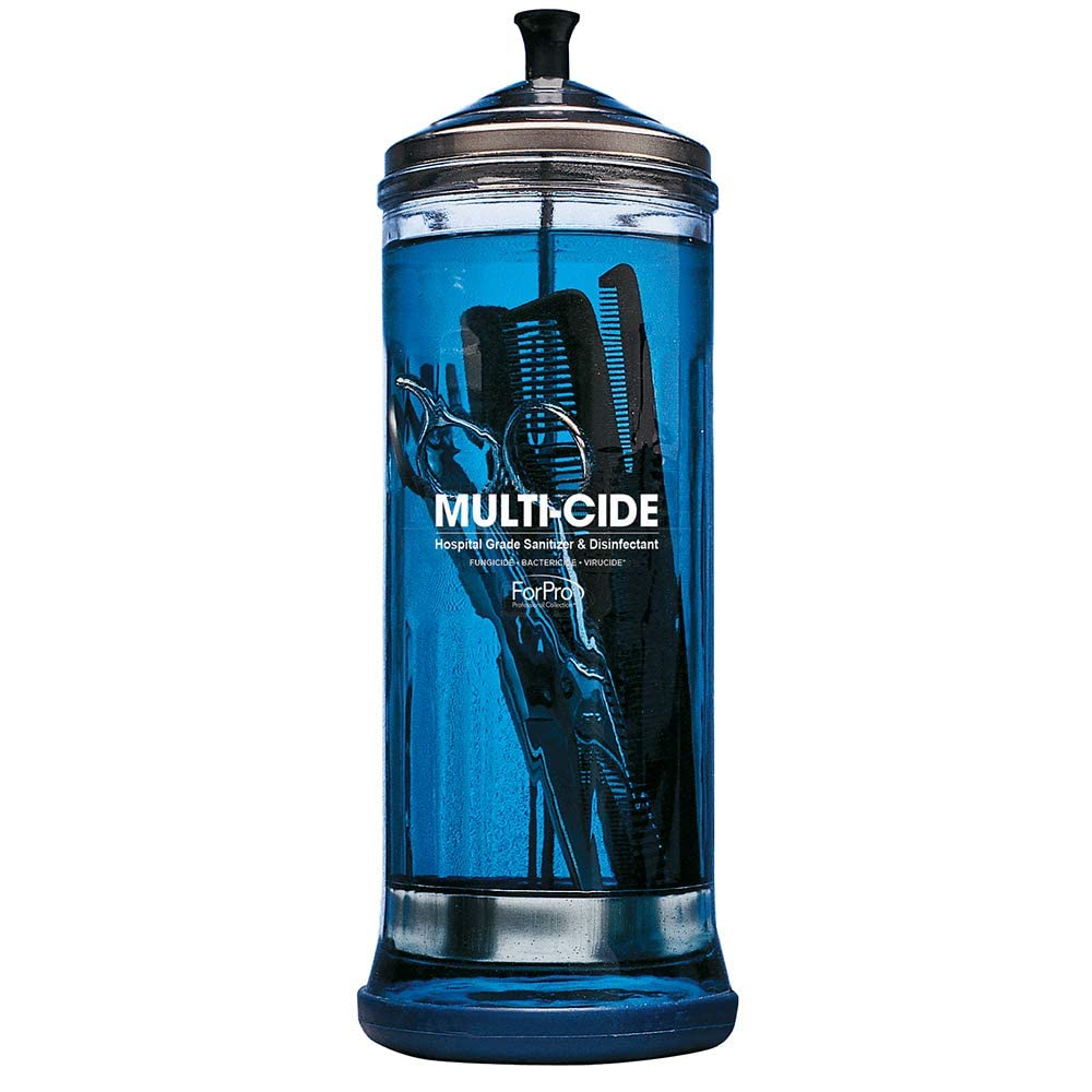 Multi-Cide Tall Glass Jar – 37oz for Combs & Shears
