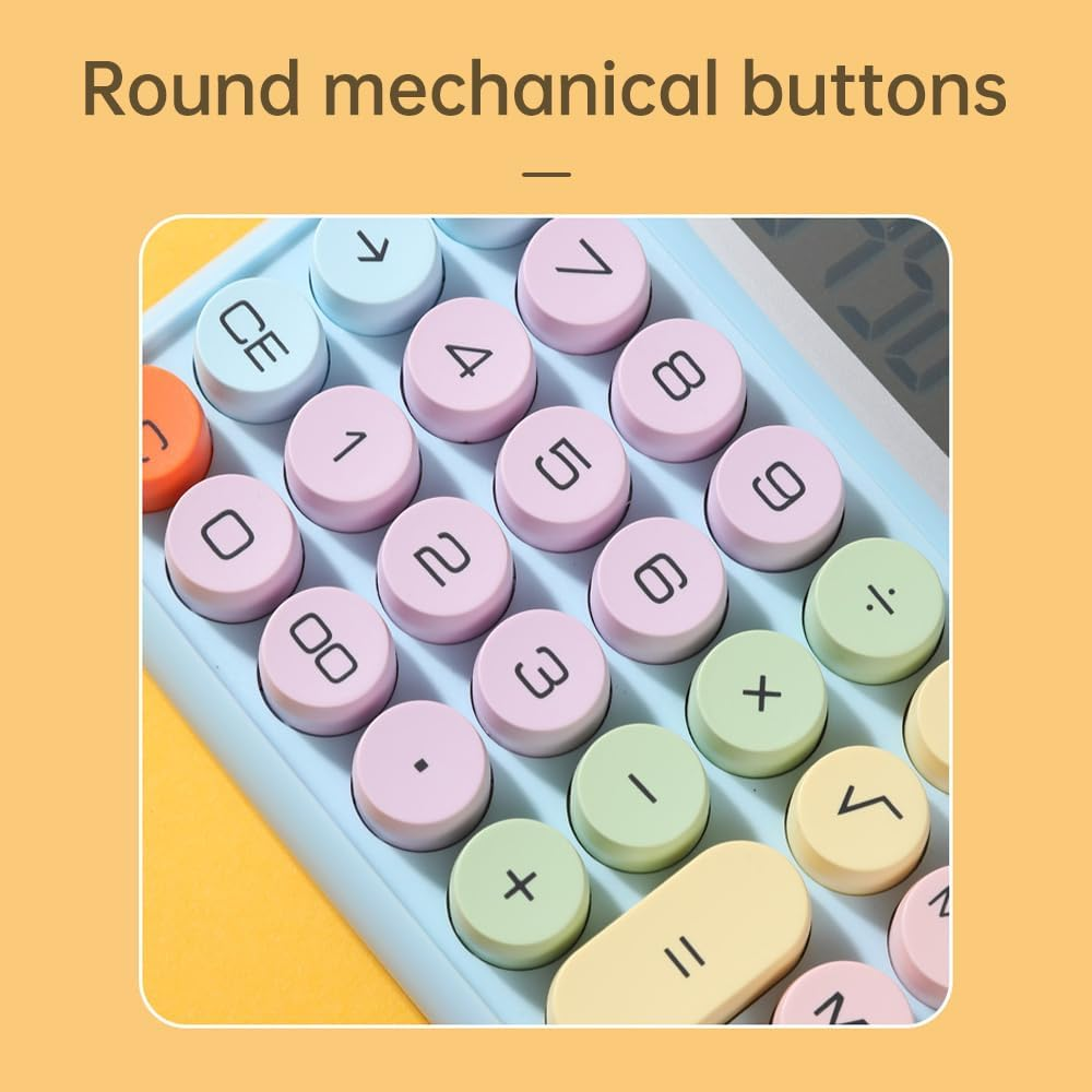 Mechanical Calculator 12 Digit Large LCD Display Big Round Button 15°Tilt Scr... - Picture 10 of 16