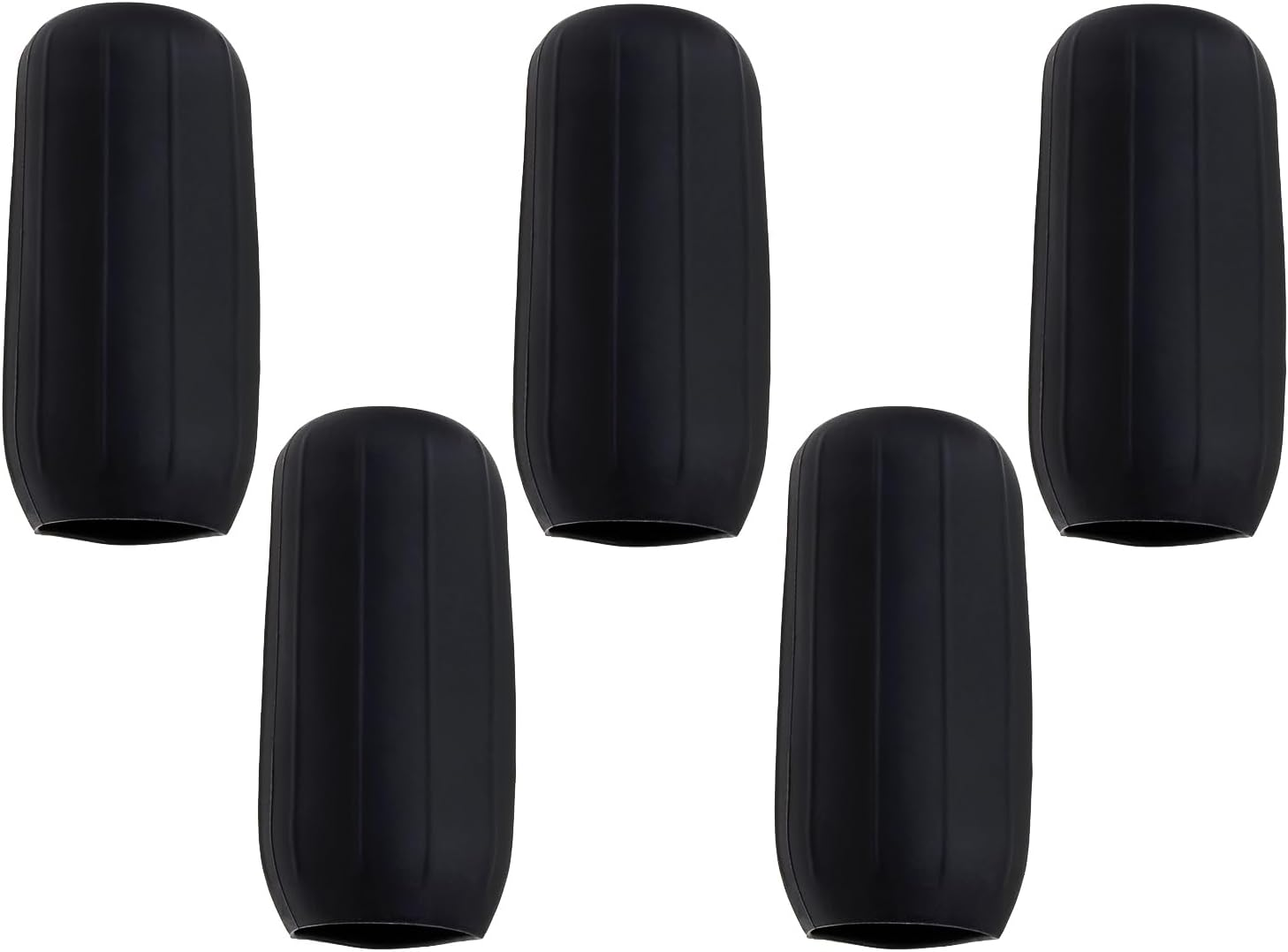 5Pcs Silicone Travel Bottle Cover Reusable Elastic Sleeve Fit Standard Toiletry Container Stretching Bottle Lid Cap for Luggage Bag Suitcase Prevent Leakage Solution (Black)