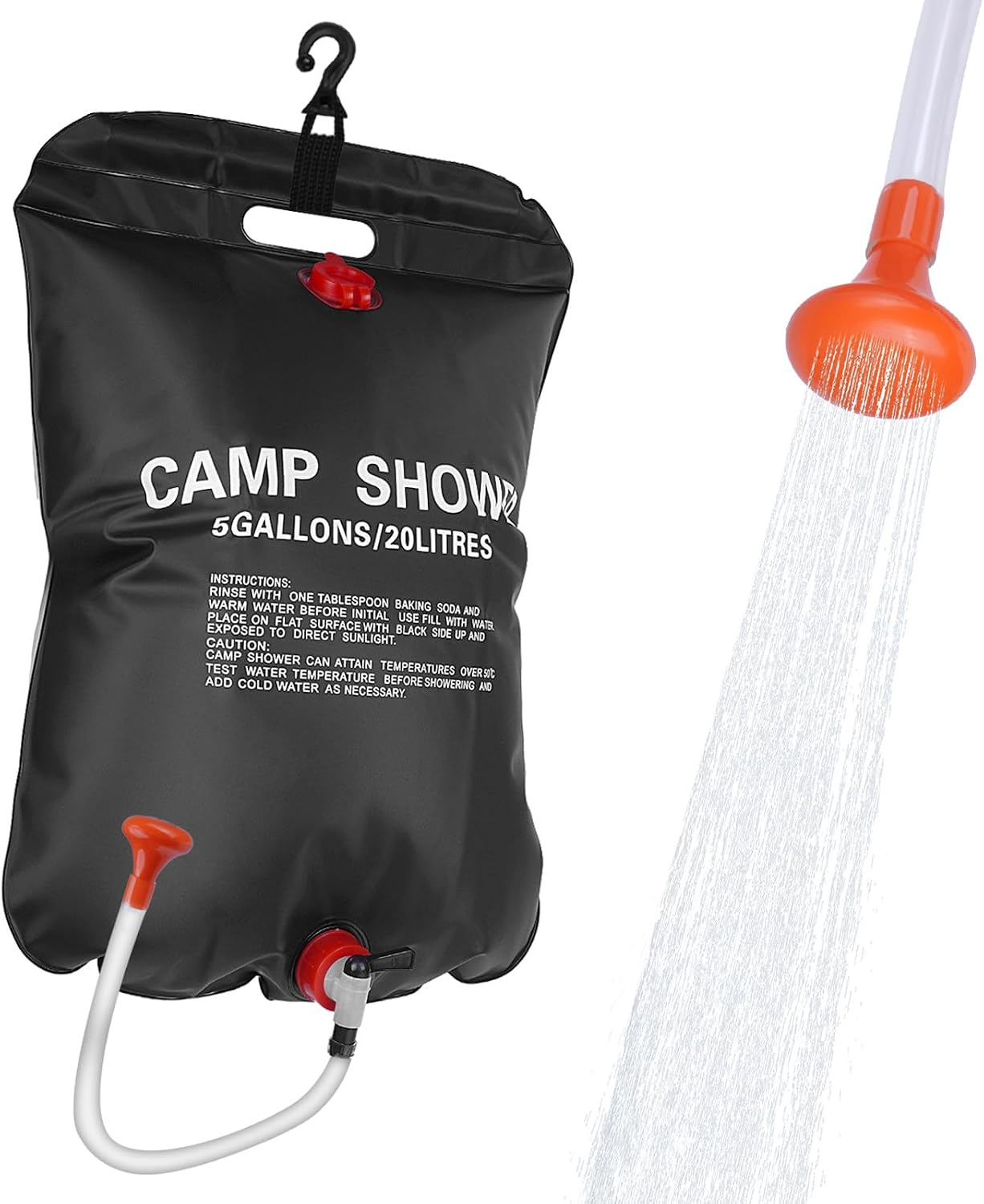 Ducha Solar Portátil 5 Galones Camping Bolsa con Interruptor Ajustable Playa