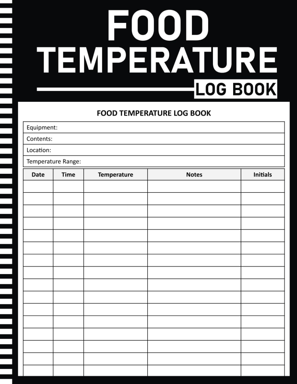 Food Temperature Log Book: Ensure Food Safety with the Food Safety Temperature Log