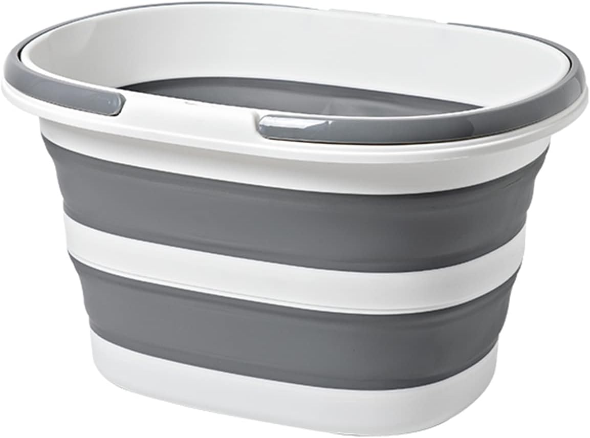 Large Collapsible Bucket 4.2 Gallon (16L) for House Cleaning, Camping, and More - Space Saving, Multiuse Water Bucket for Cleaning Mop - Lightweight and Portable (Grey-1)