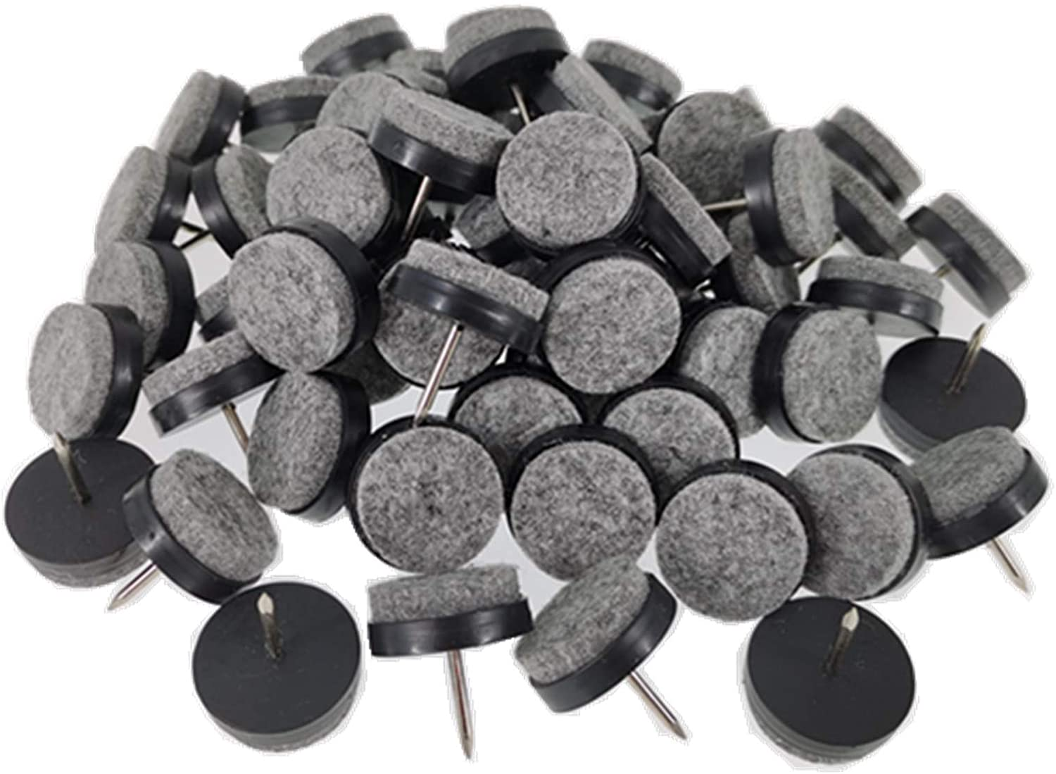 40Pcs Furniture Felt Pad round Heavy Duty Nail-On Slider Glide Pad Floor Protec