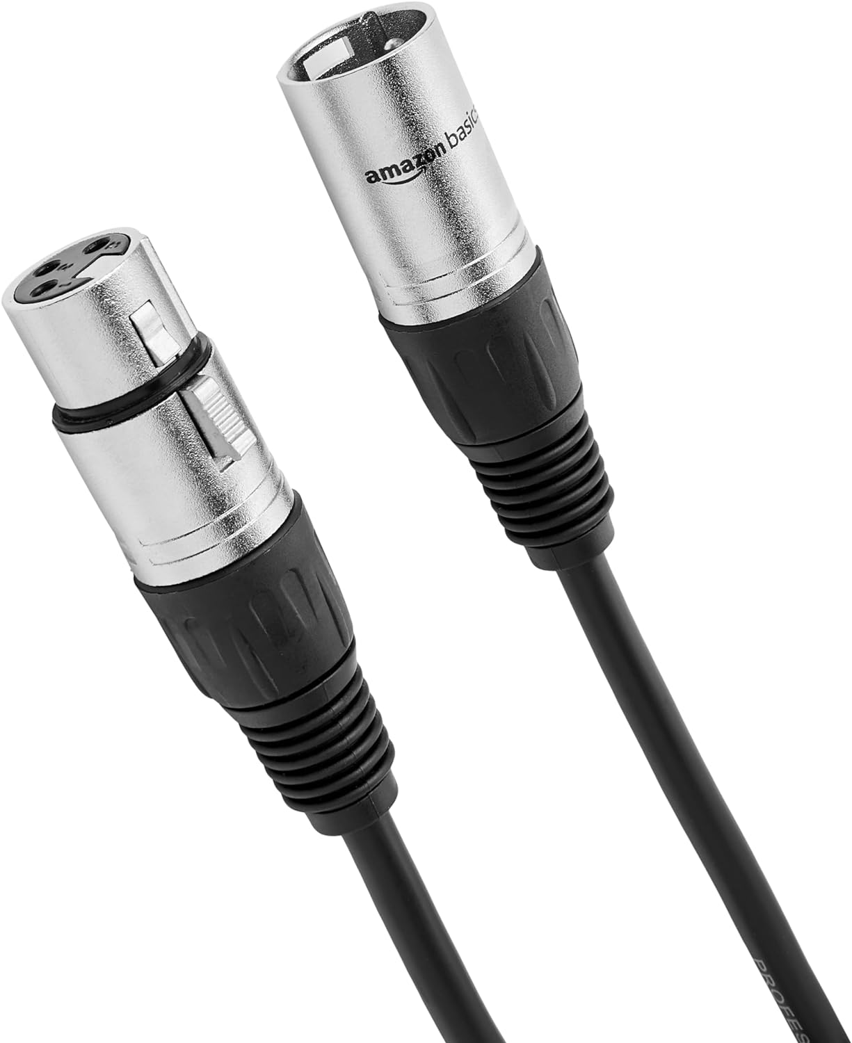 XLR Male to Female Microphone Cable for Speaker or PA System, All Copper Conductors, 6MM PVC Jacket, 6 Foot, Black