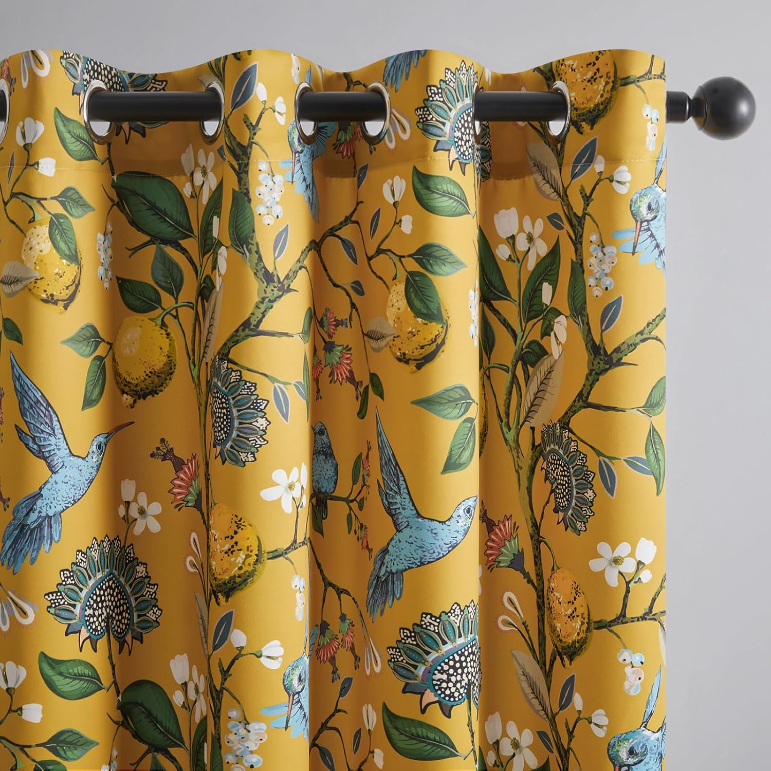 Mustard Yellow Vintage Curtains & Drapes 84 Inches Long, Grommet Luxury