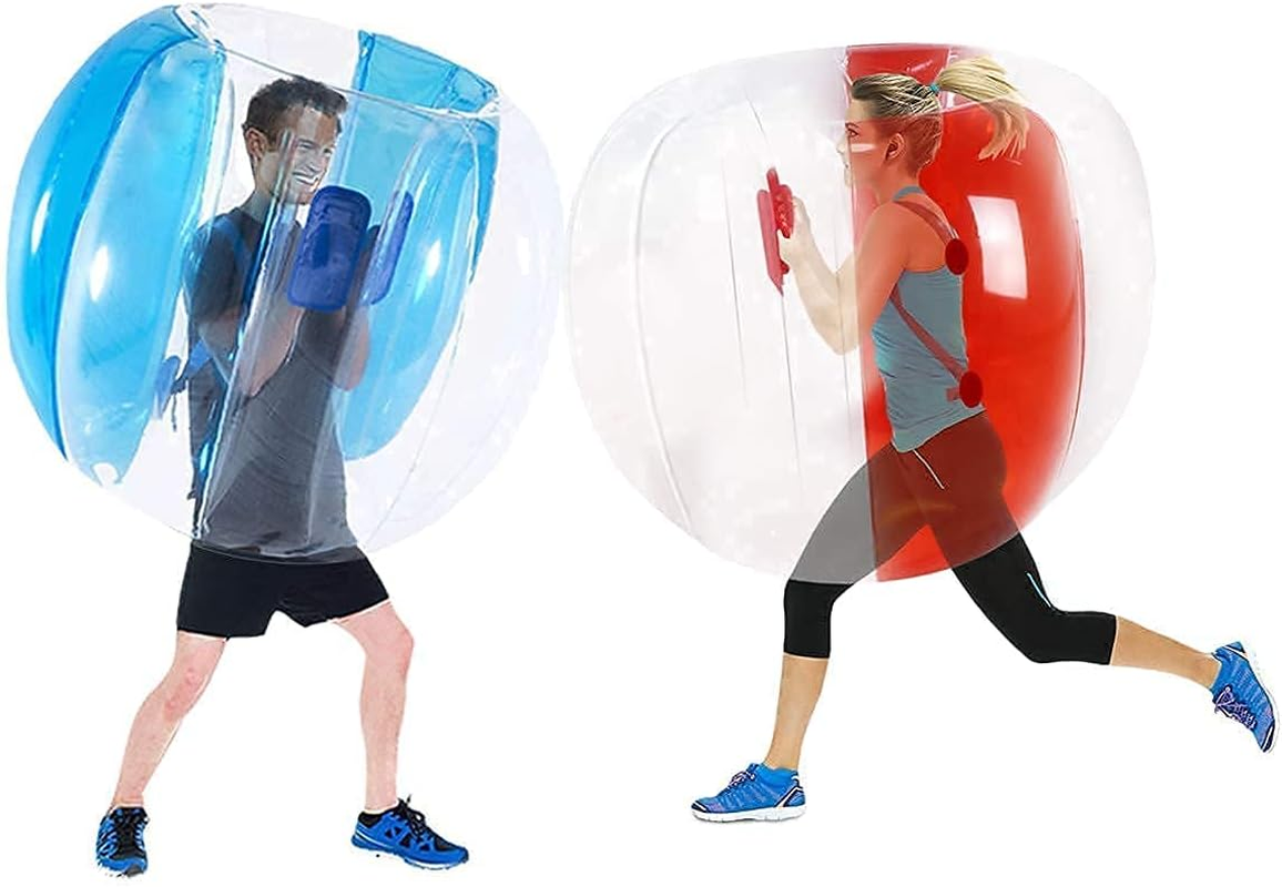 48 Inch 2 Pcs Bumper Sumo Ball for Adults,Kids, Inflatable Bounce Body Zorb Ball for Outdoor Team Gaming Play for 6 Ages+ (Red+Blue)