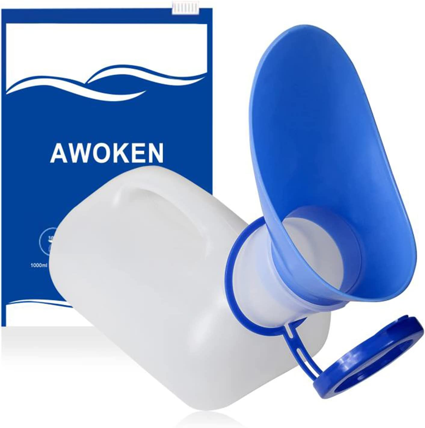 Orinal Portatil Unisex Con Tapa Embudo Para Adultos Ninos Pacientes Azul 1 Set