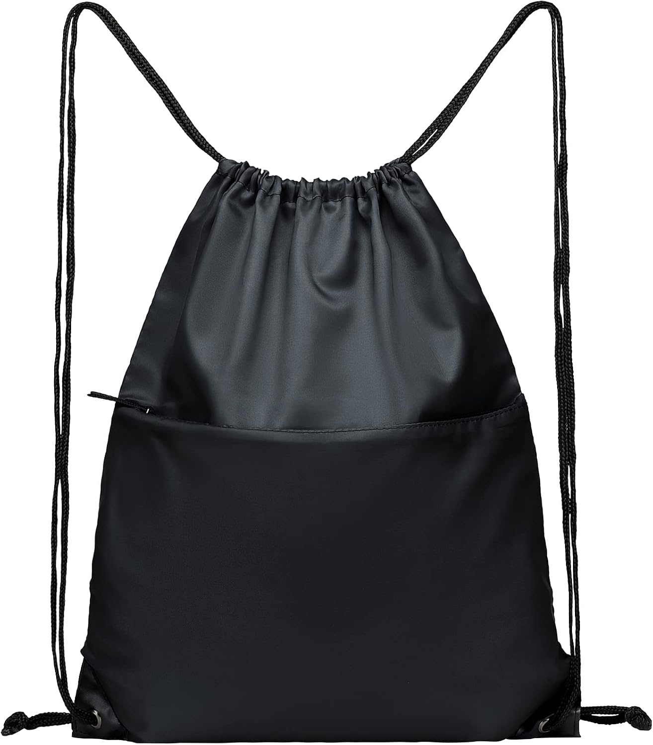 Drawstring Backpack Bag Waterproof Draw String Back Sack with Zip Pocket