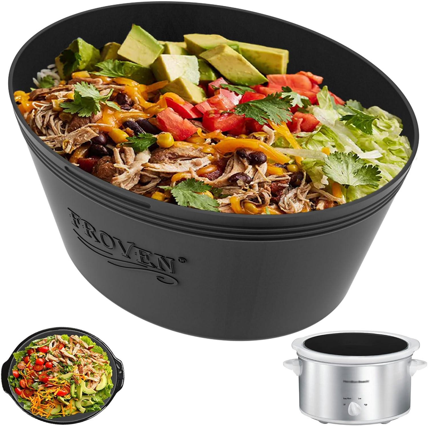 4 Quart Crockpot Liner Silicone Slow Cooker Liner, Compatible with Crock Pot, Hamilton Beach and Most 4QT Oval Cookers, Reusable, Dishwasher Safe, Non-Stick. Verify Basket Size before Purchase