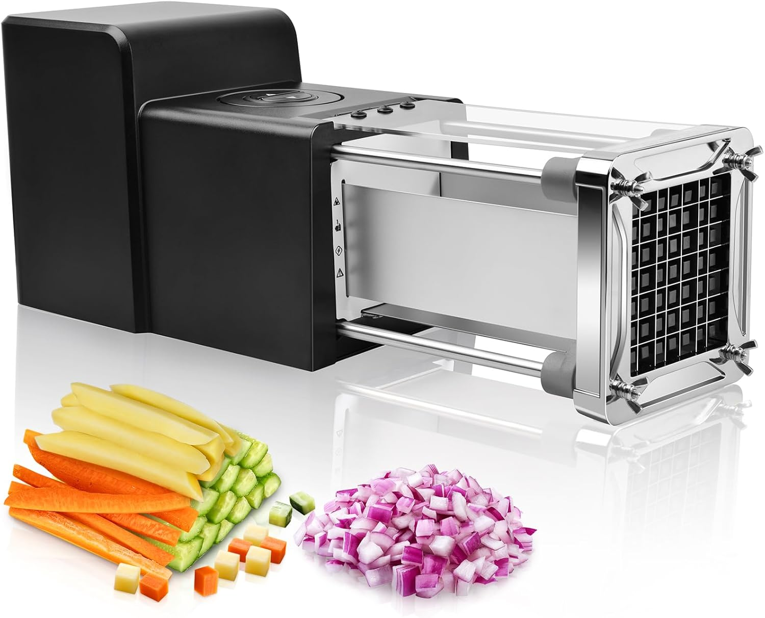 Electric French Fry Cutter, Commercial Grade Potato Cutter with 1/2-Inch Blade Stainless Steel Perfect for Potatoes Carrots Cucumbers